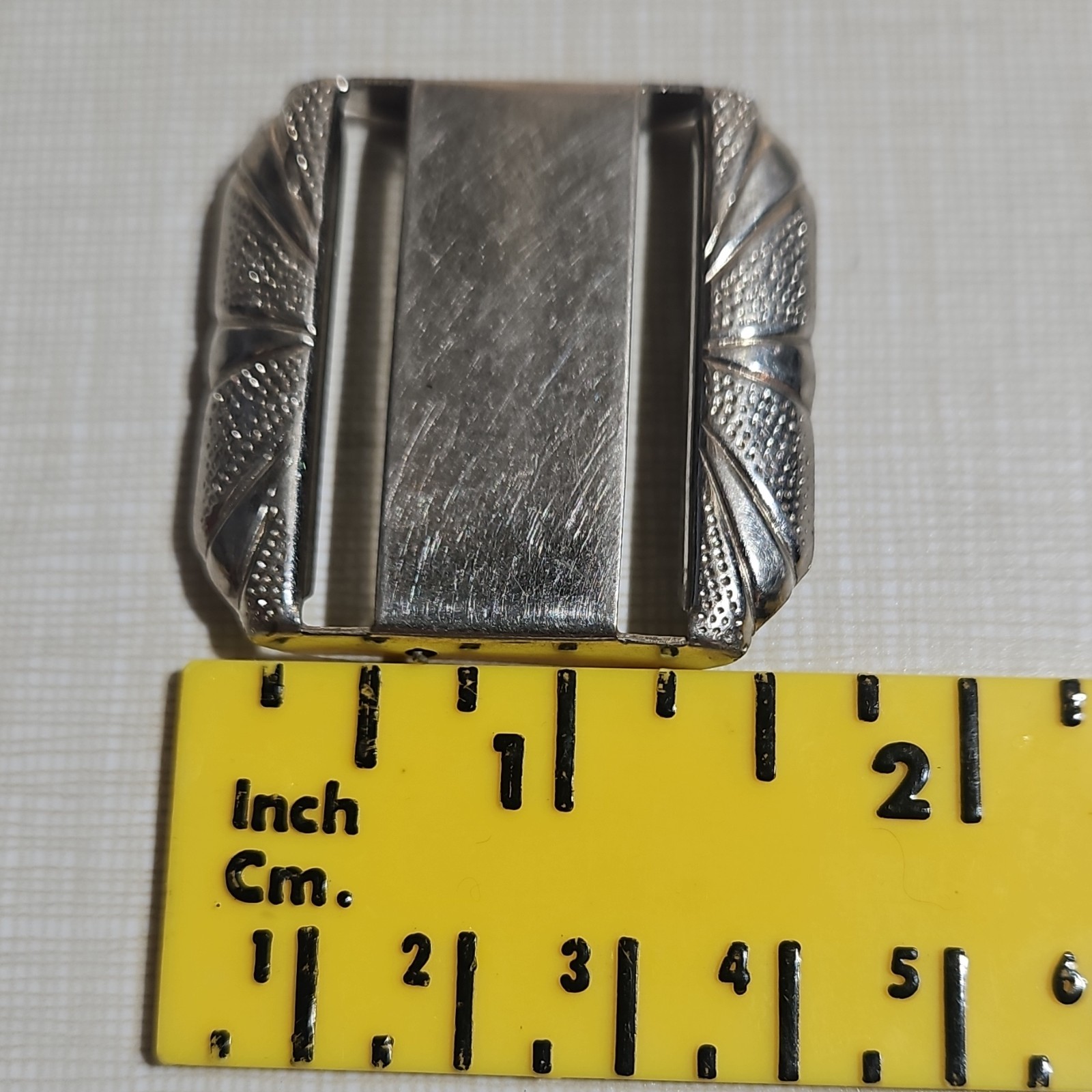 Silver Geometric Clip Belt Buckle for Men Metal Fits 1.25 Inch Belt