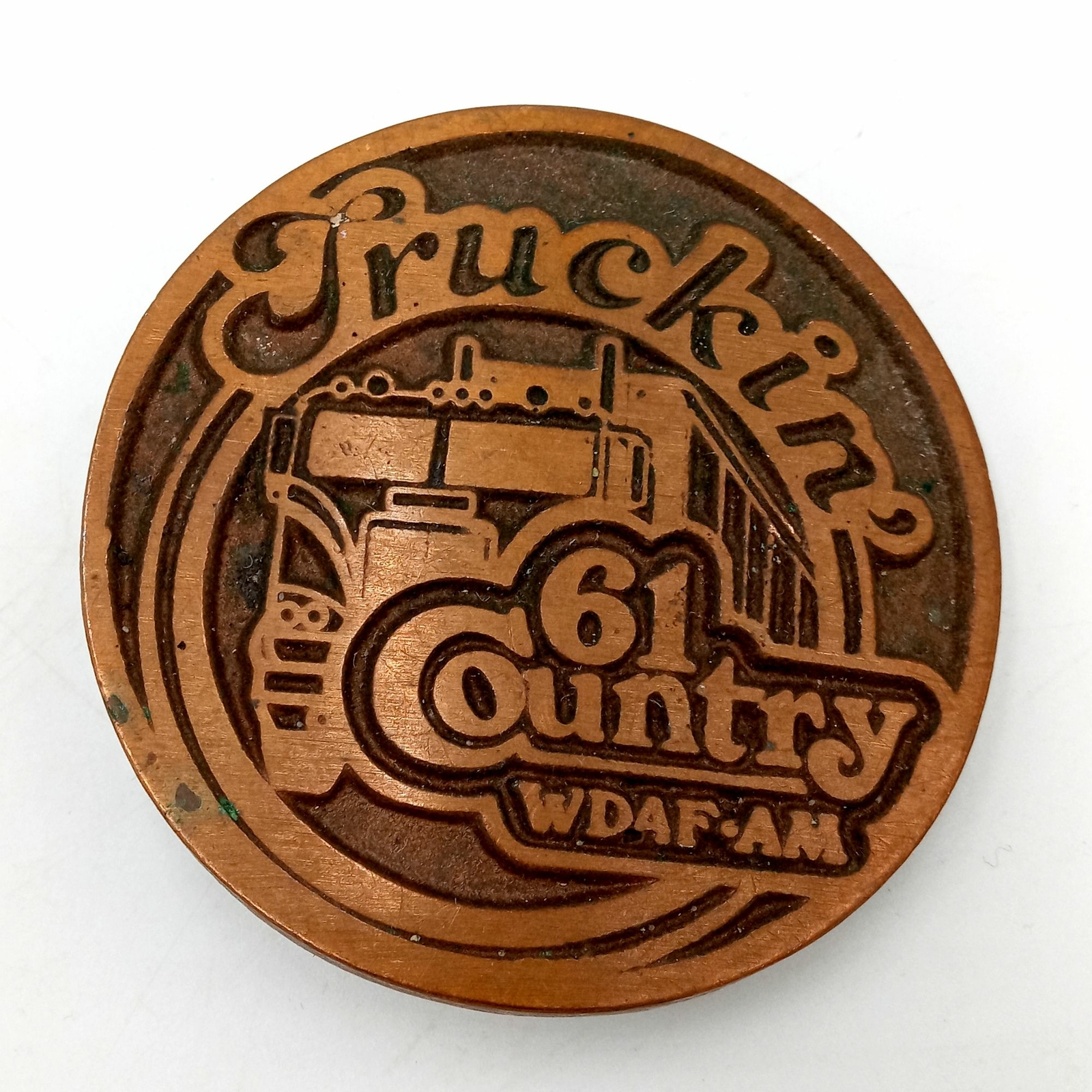 Truckin Radio Belt Buckle 61 WDAF AM Vintage Road Music Musician Western