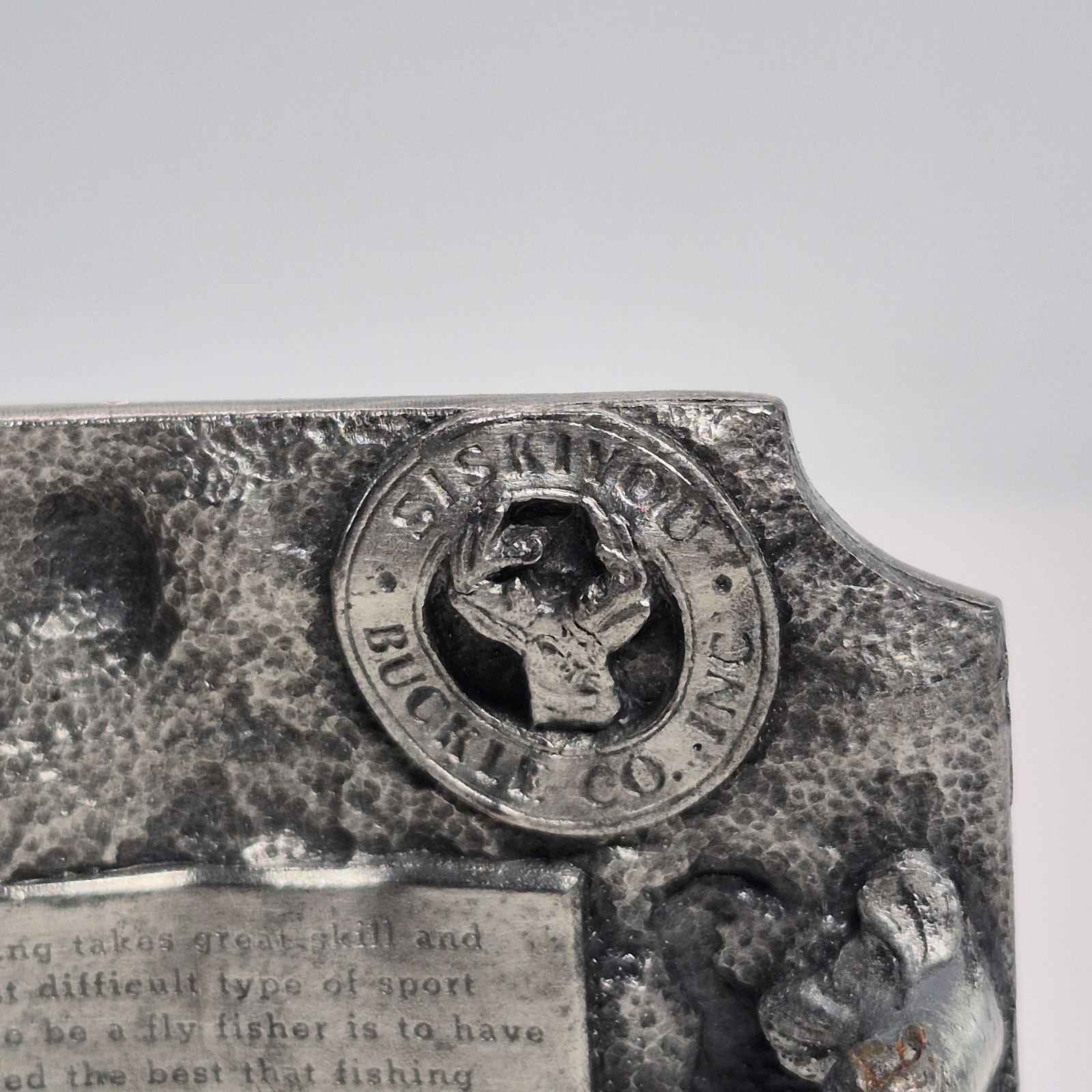Siskiyou Buckle Co Fisherman Fishing Angler Oregon K-27 1983 Mountains Pewter
