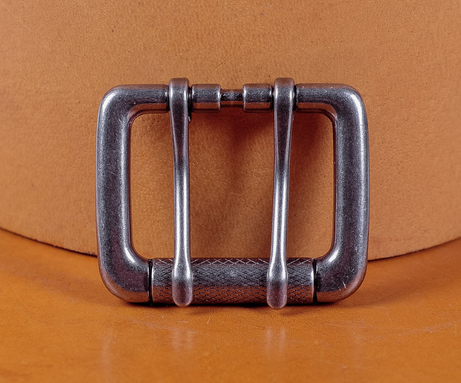 Double Pin Roller Prong Pin Belt Buckle Fits 40MM Tongue Leather Belts Straps