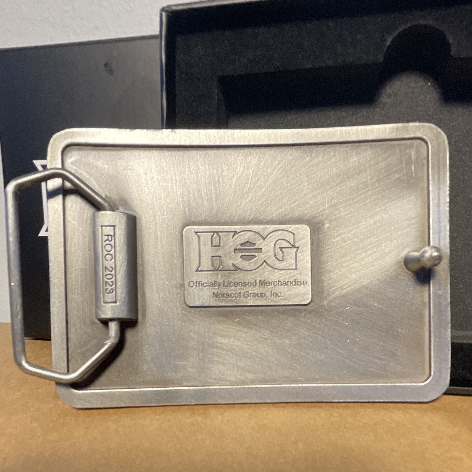 NIB 2023 Harley-Davidson HOG 40th Anniversary Belt Buckle Rare Officer Event