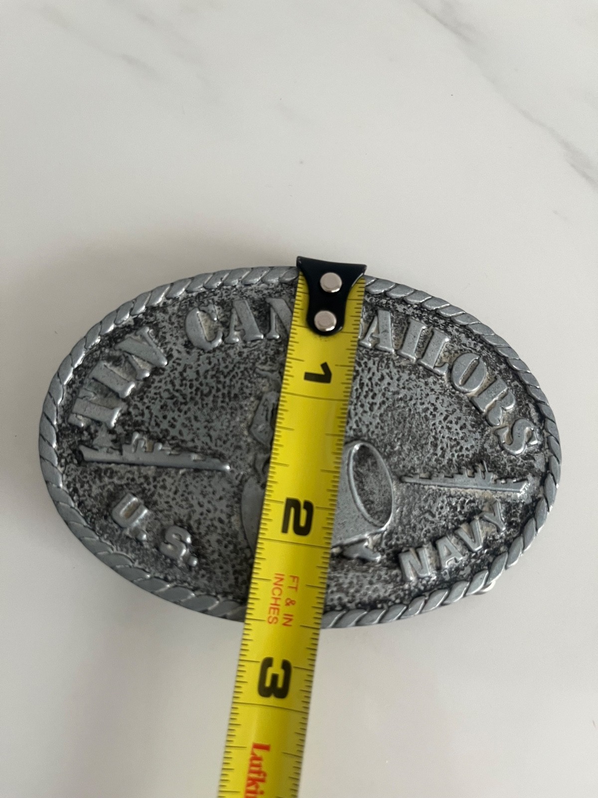 Vintage Pewter Tin Can Sailors U.S. Navy Belt Buckle Robert Baldwin