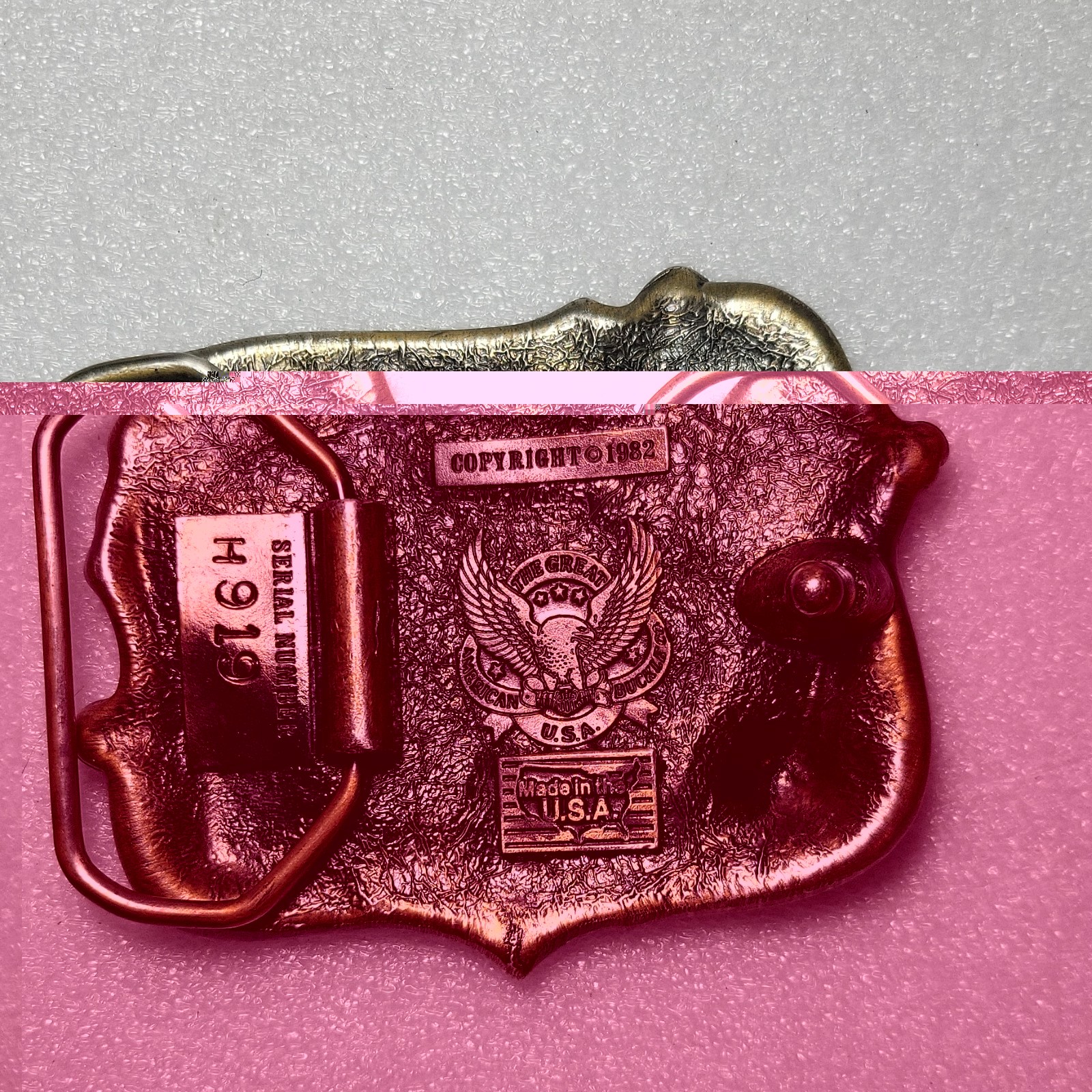 The Great American Buckle Co. Vintage 3pc Western Music Hunting Buckle Lot 3&Prime;