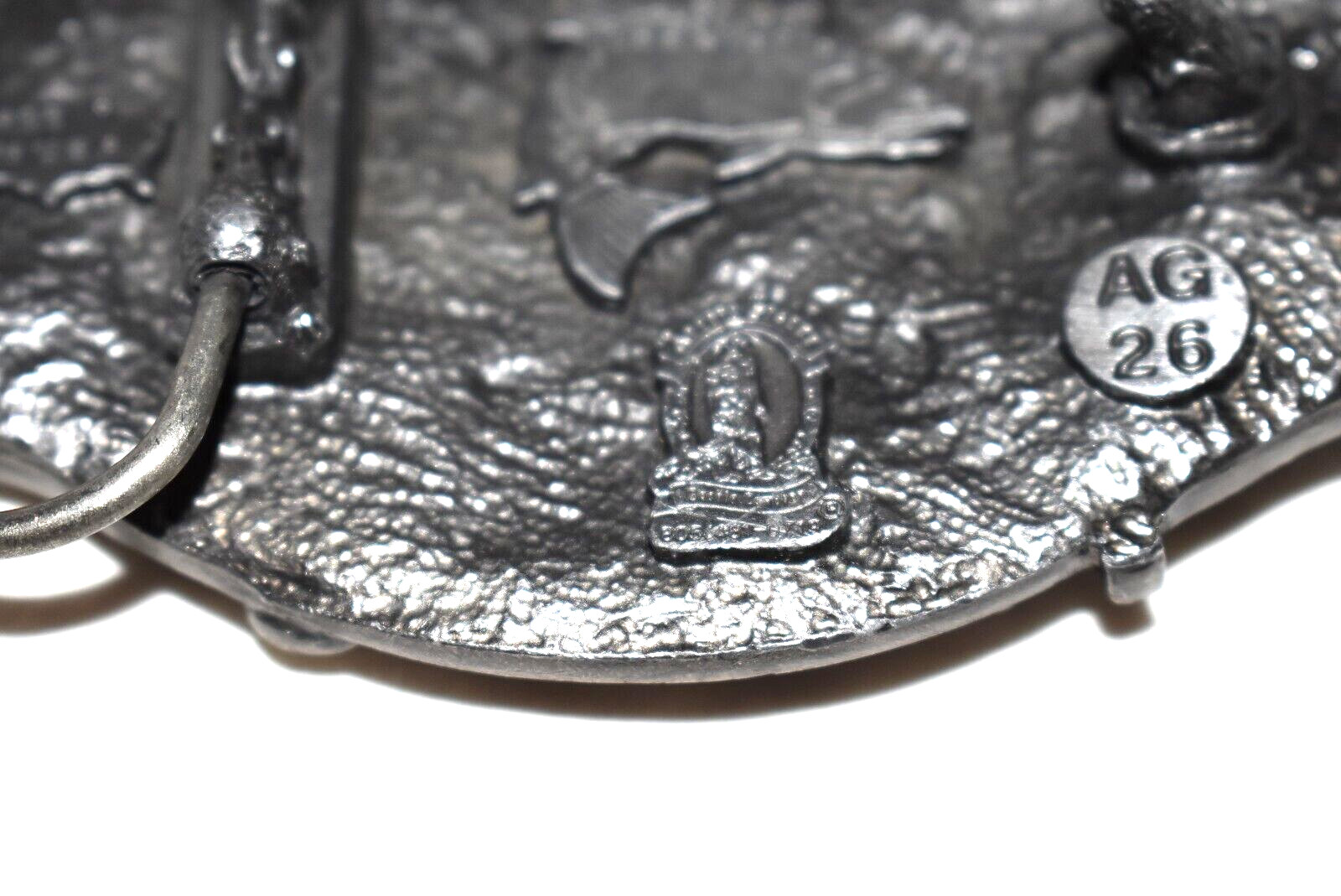 Vintage 1989 Arroya Grande  » I`d Rather Be Fishing  » Pewter 3D BELT BUCKLE USA