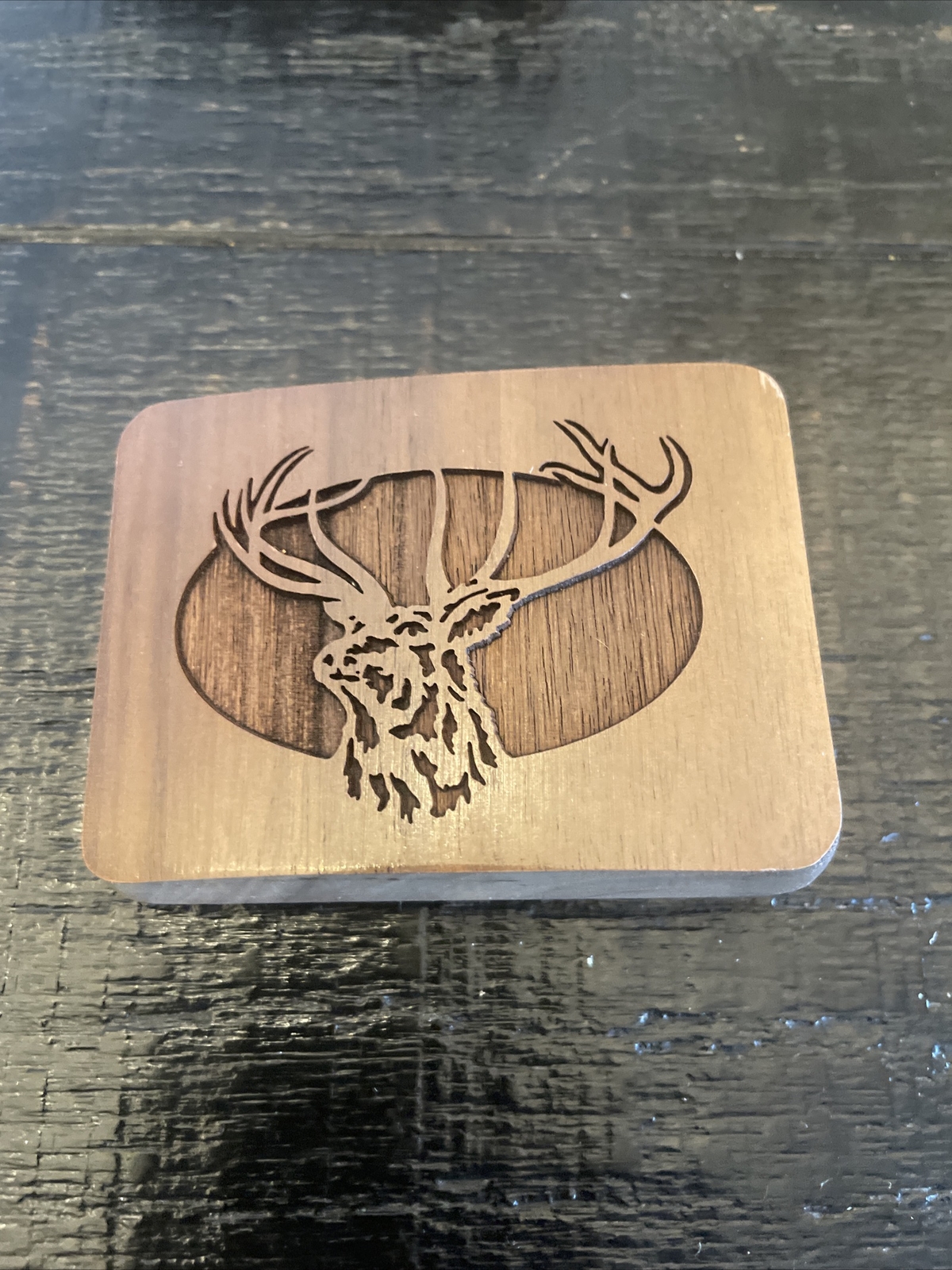 Canadian MOOSEHEAD Moose Head Wood Belt Buckle – New