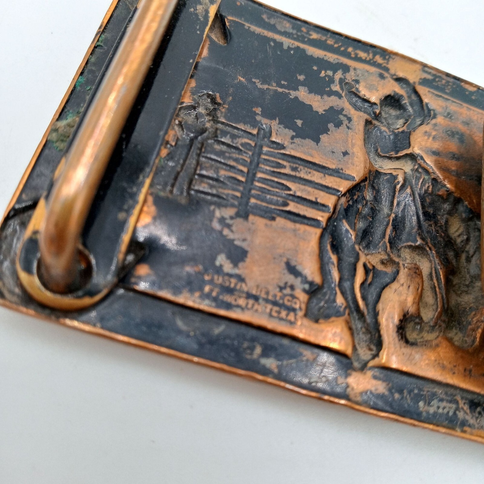 Bronc Riding Belt Buckle Horse Cowboy Ranch Rodeo Justin Boots Horseshoes Vtg