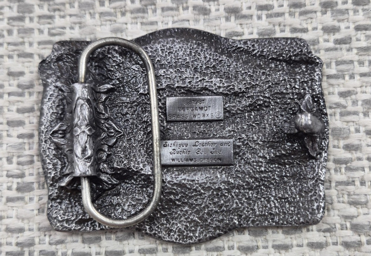 Vintage Bergamot Brass Works Belt Buckle Mens Alaska Is What America Was 1981