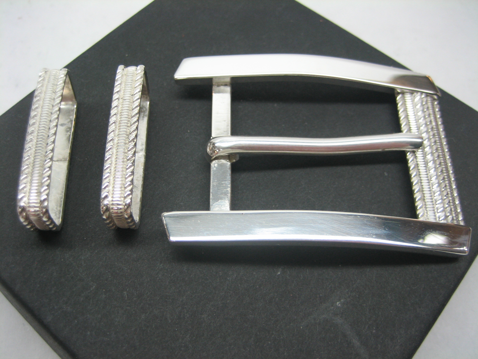 Sterling silver buckle w/ 30mm Genuine Ostrich belt size 26 to 46 made in U.S.A.