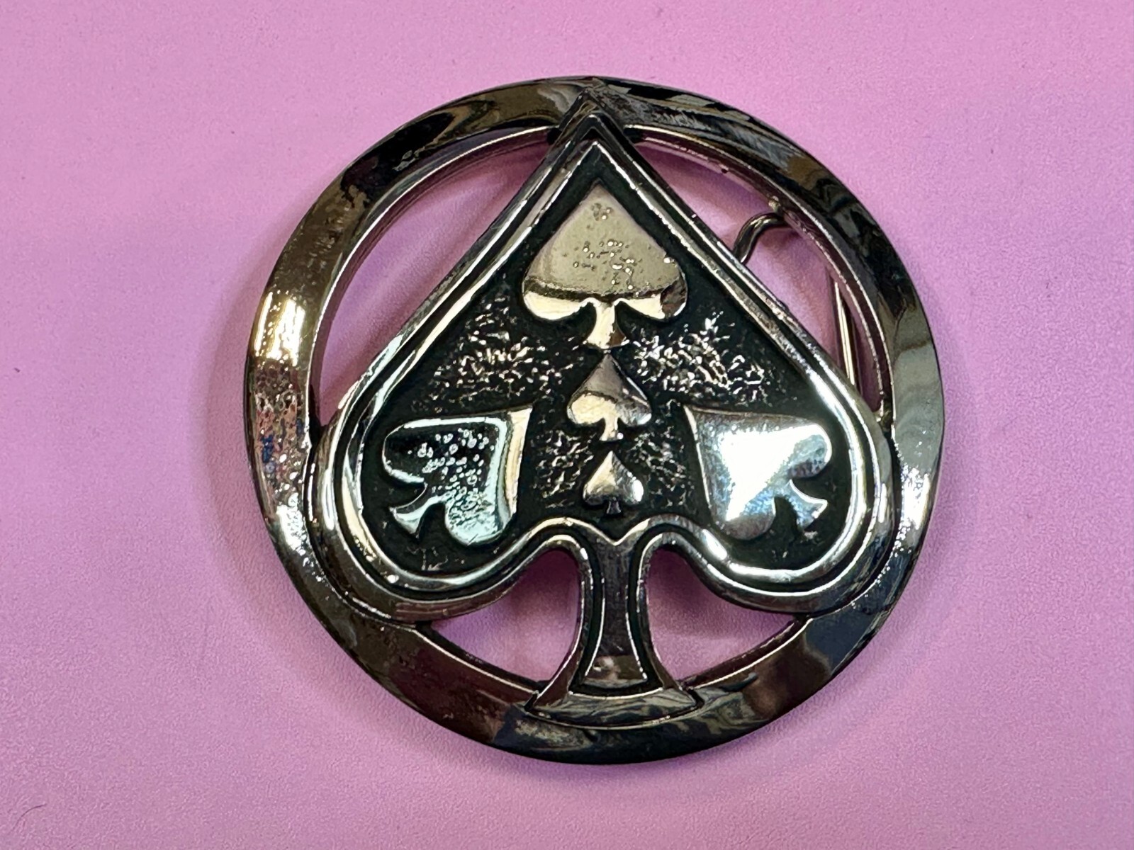 Ace Of Spades Casino Poker Card Games Gambler Cards Silver Star Belt Buckle