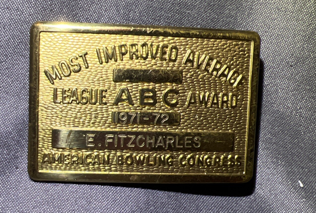 Vintage American Bowling Congress Most Improved Average League Award ABC Buckle
