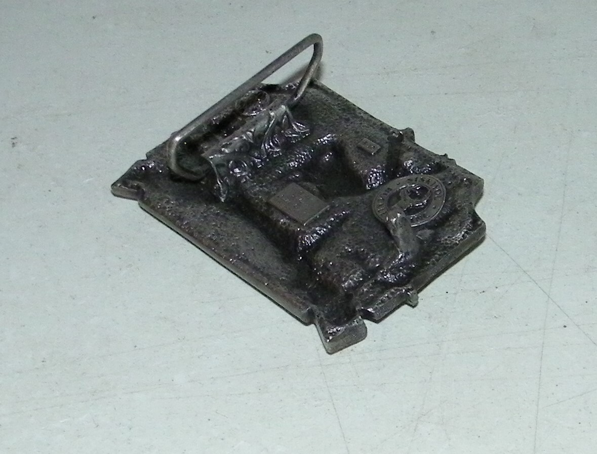 Vintage Siskiyou Pewter S-10 Belt Buckle Buck Deer Elk Hunting Rifle Guns 1982
