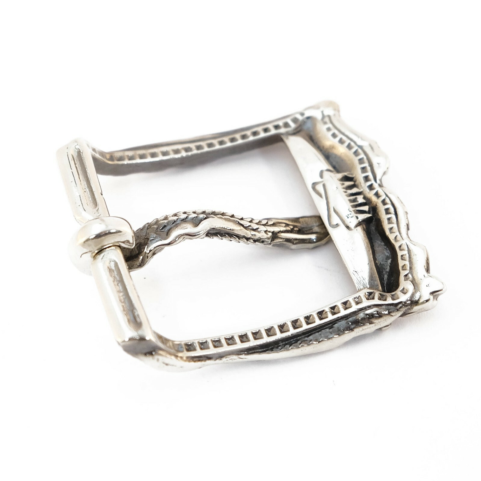 German silver belt buckle « Smaug dragon », handmade pin type german silver buckle