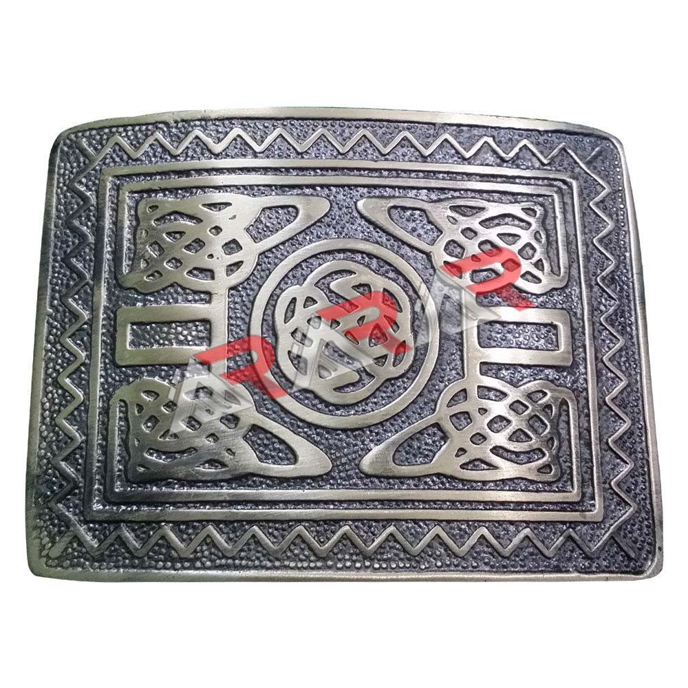 Scottish Kilt Buckle Belt Highland Swirl Celtic Design Antique Finish 3.75&Prime; AAR