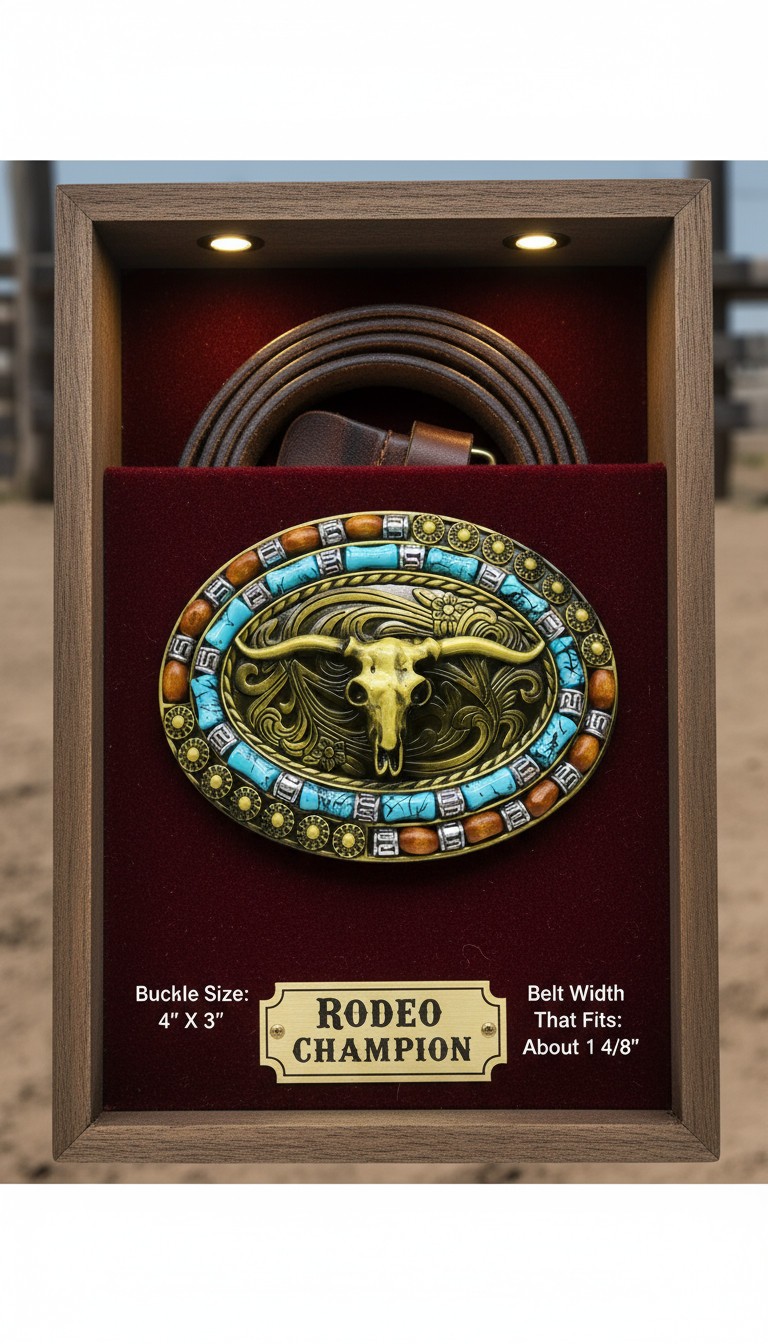 Men Dark Gold Metal Buckle Western Fashion Bull Long Horn Texas Cow Cowboy Style