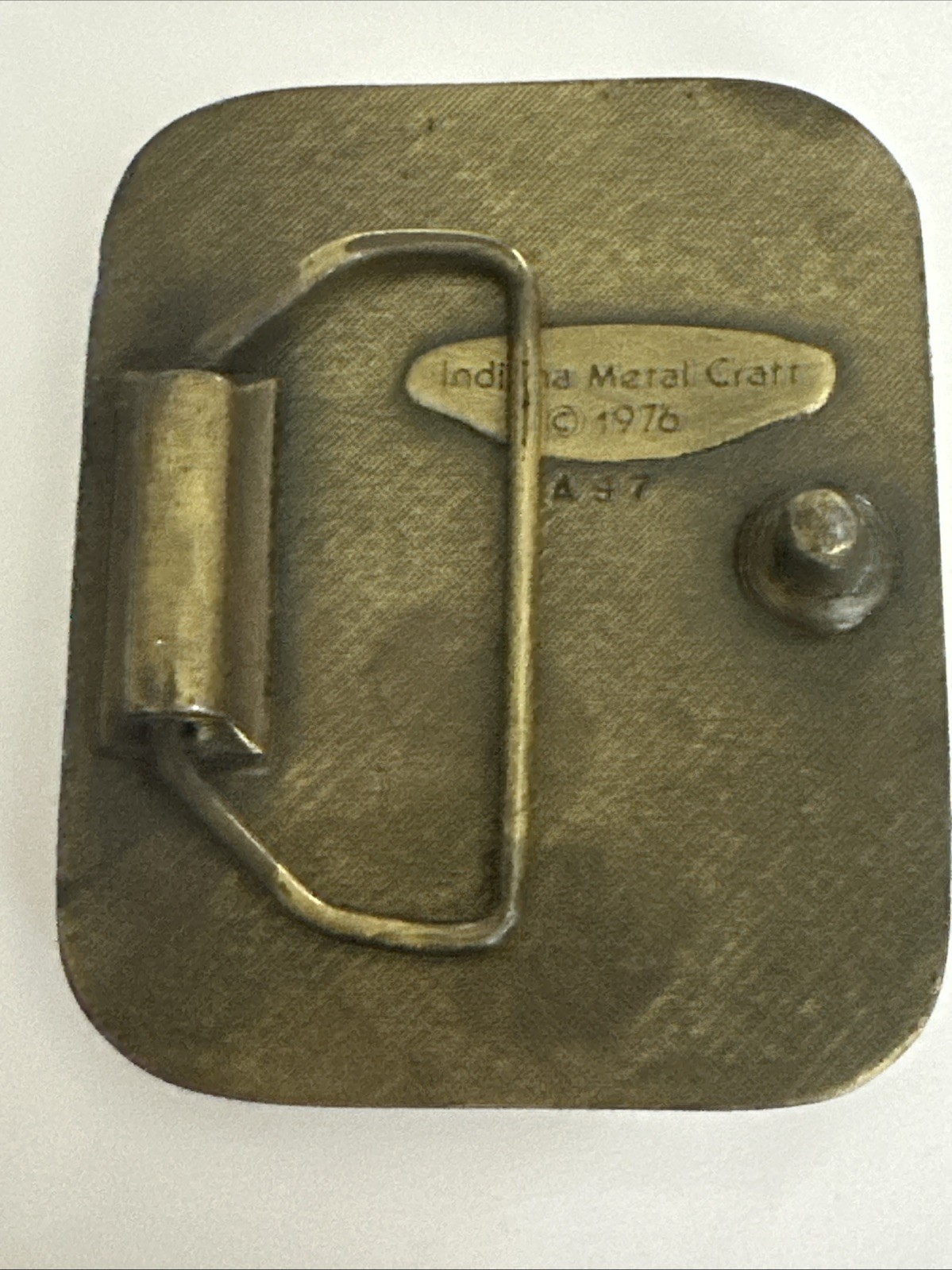 Vintage Brass Indiana Metal Craft Bass Fish Belt Buckle 2 1/4&Prime; Wide 1976 – EUC