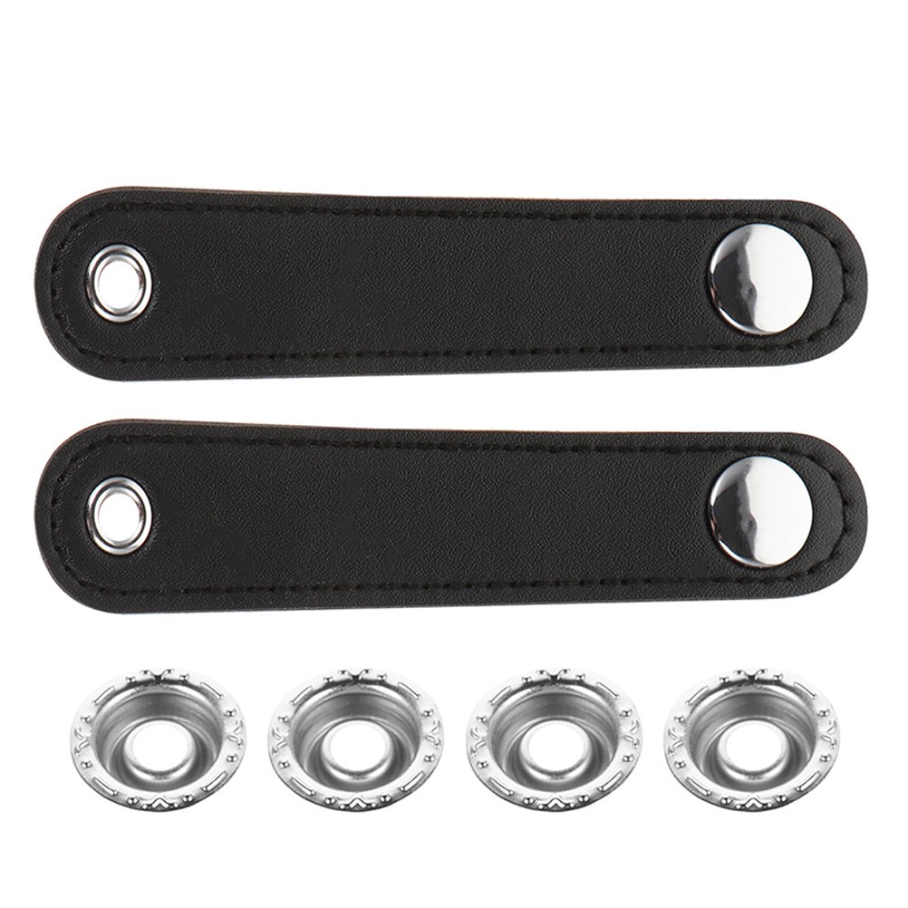 2Pcs Reusable Double Layer Accordion Bellows Buckle Straps Black for Instruments
