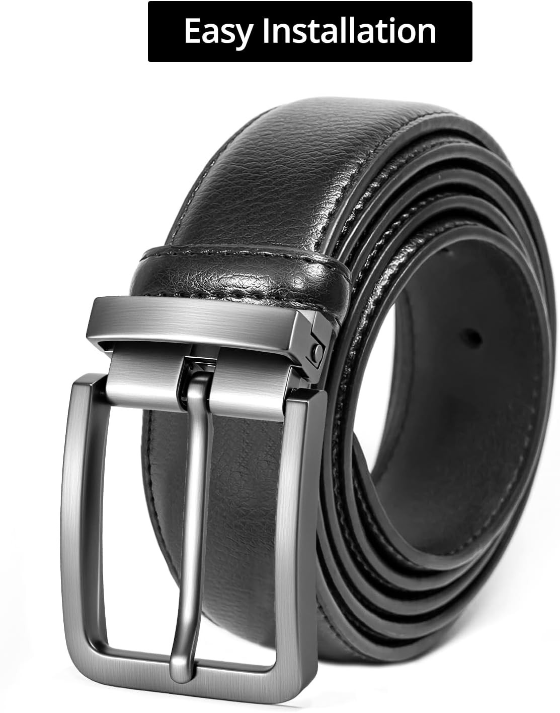 QWORK Belt Buckle, 2 Pack 1 3/8&Prime;(35mm) -1.5&Prime;(40mm) Reversible Belt Buckle Replac