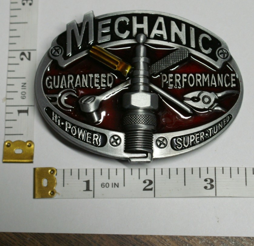 Mechanic Belt Buckle Professional Wrench Turner Workman Grease Monkey SN995