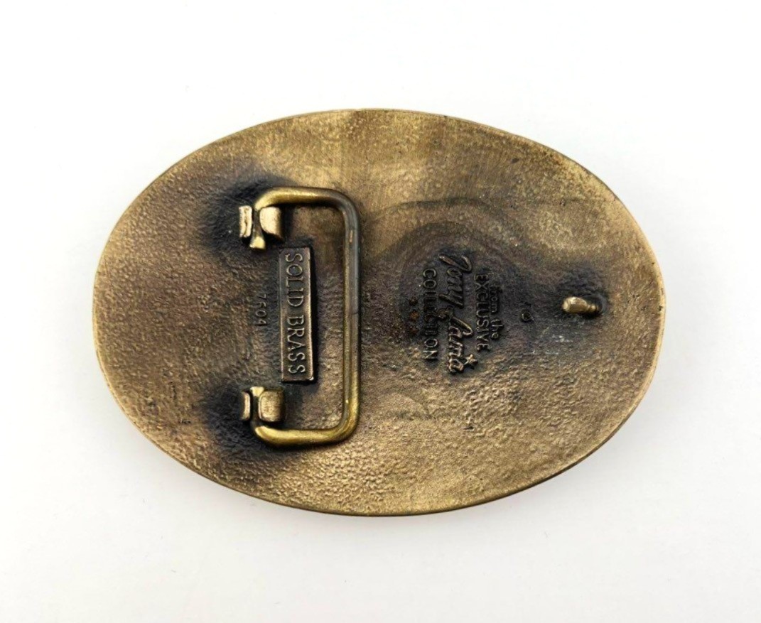 Tony Lama Solid Brass Standing Horse Belt Buckle Cowboy Horse R Henderson Vintag