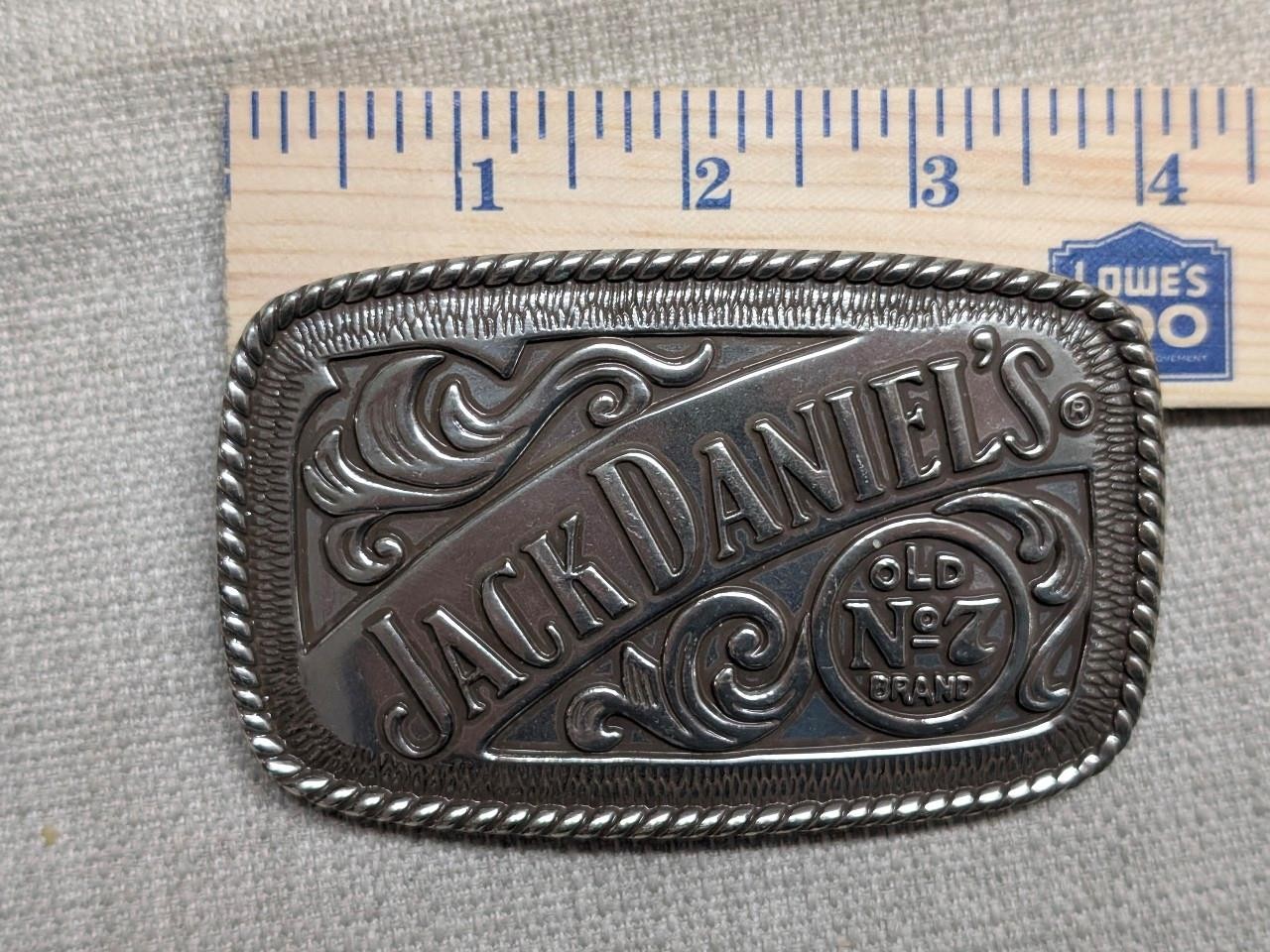 vintage JACK DANIELS belt buckle WHISKEY metal WESTERN cowboy Y2K