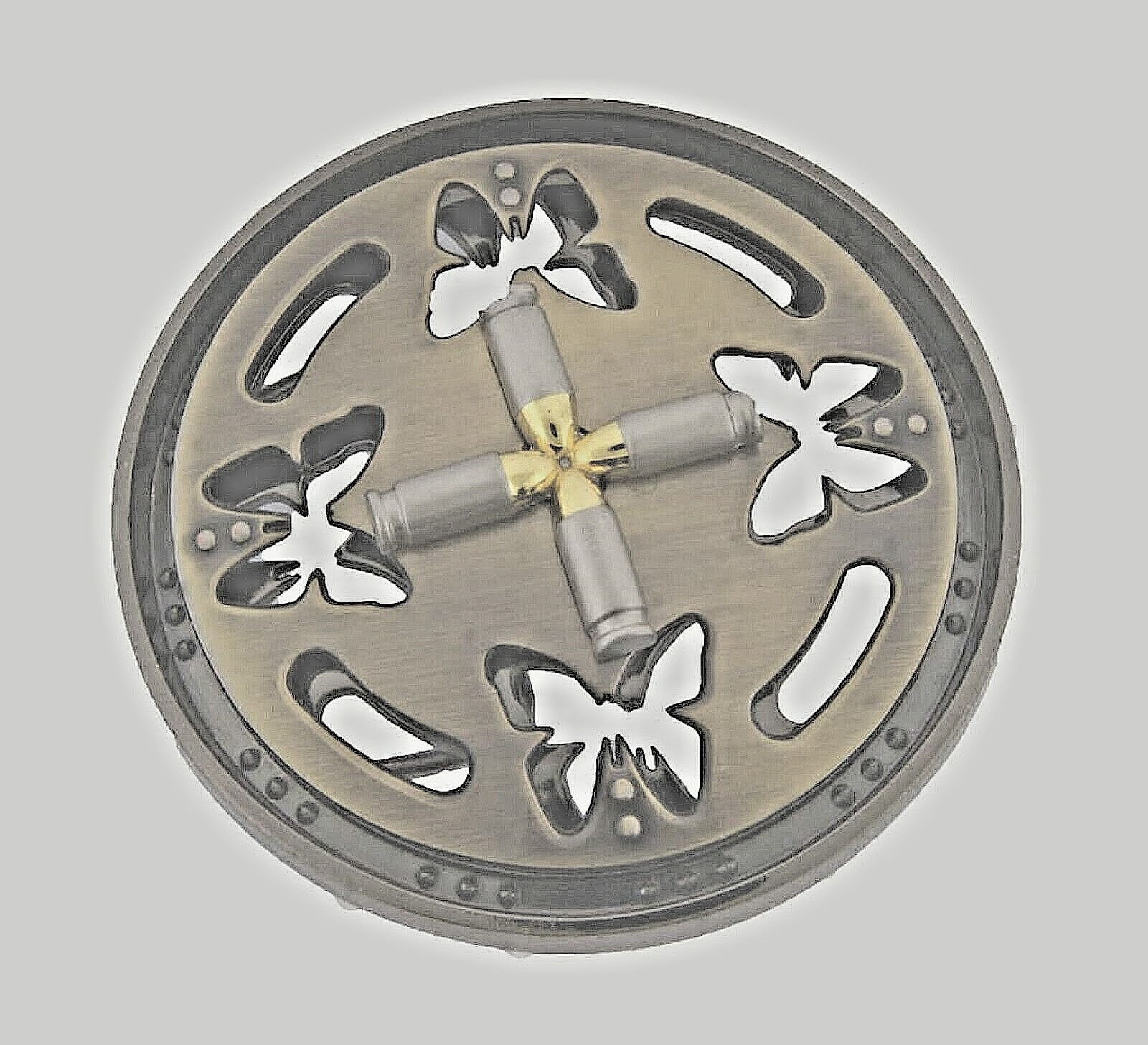 Gun Bullets Belt Buckle Vintage Spinners Gunmetal Men Women Western Rodeo Cowboy