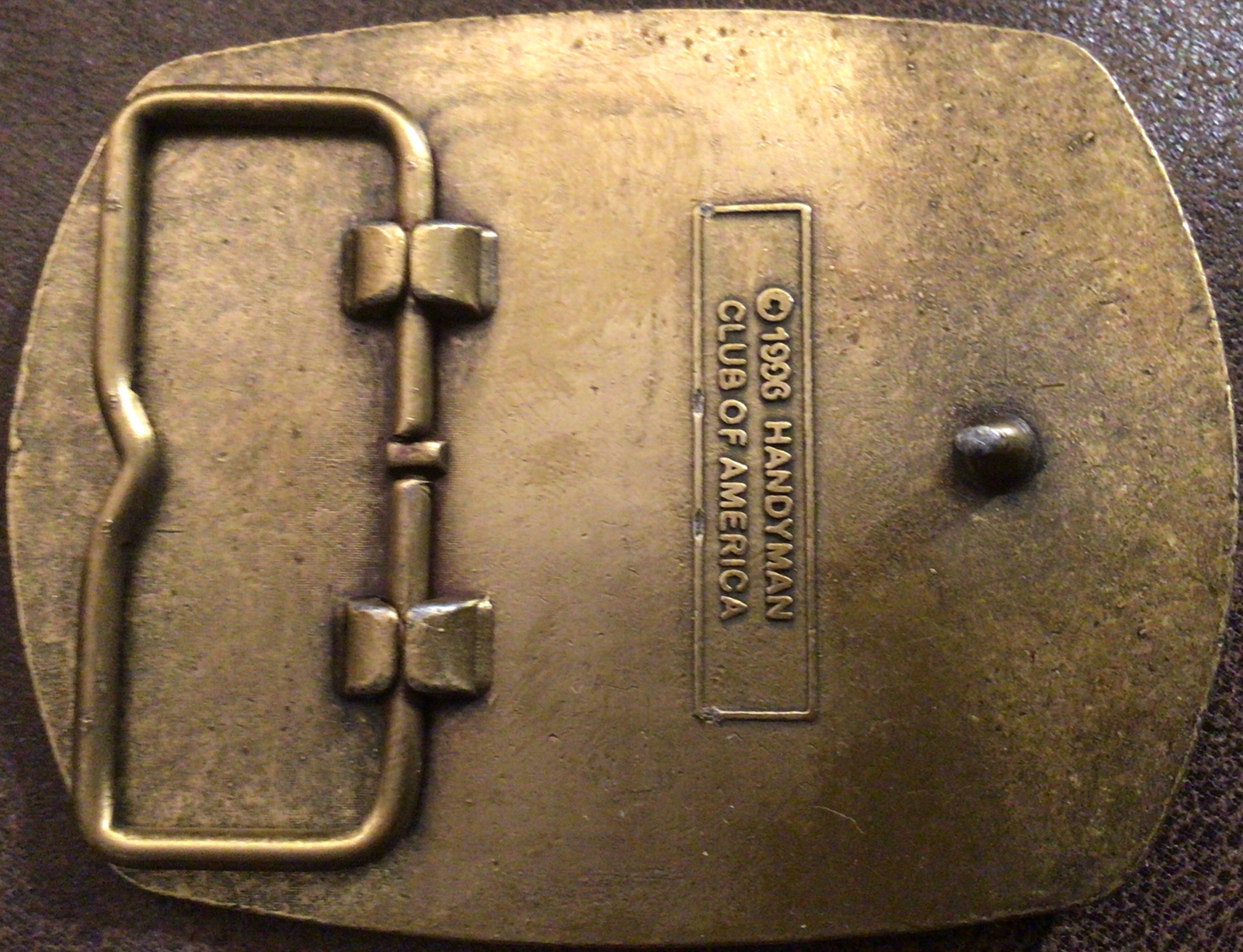 Vintage Original Handyman Club of America Life Member 1996 Brass Belt Buckle