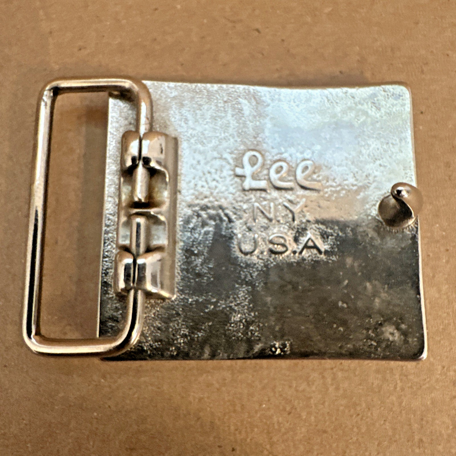 Vintage LEE Jeans Monogram Belt Buckle (70s) Cowboy/Western K ORANGE SPARKLE! K