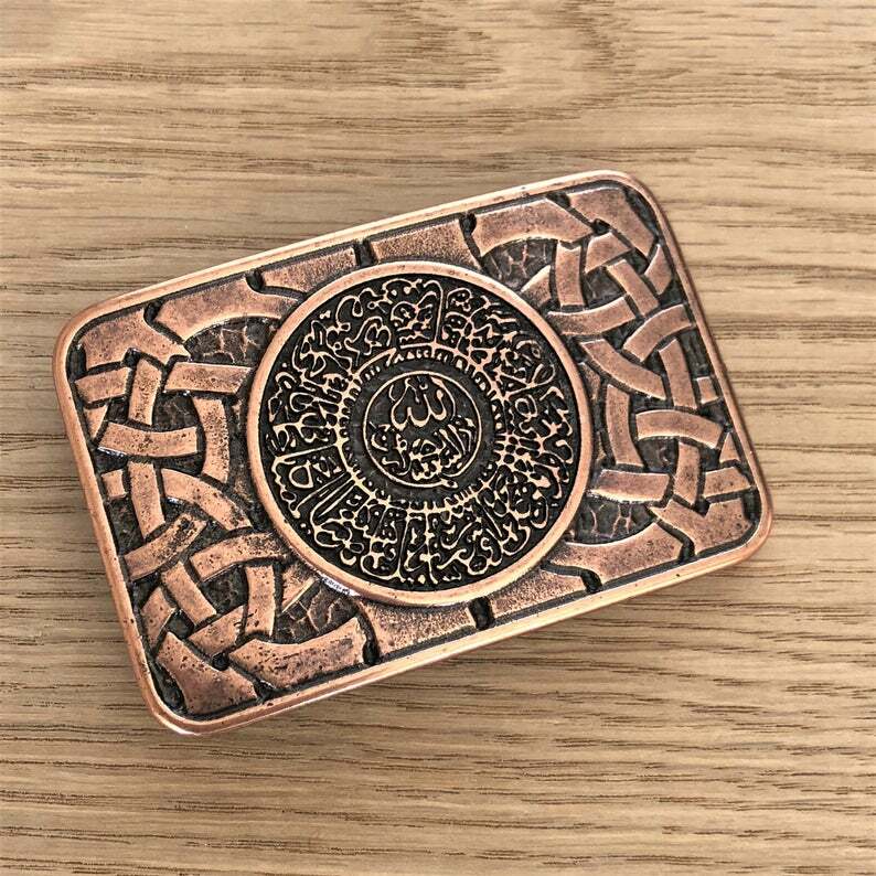 Muslim Amulet Talisman for Good Luck Symbol Buckle for Belt Arabic Belt Close