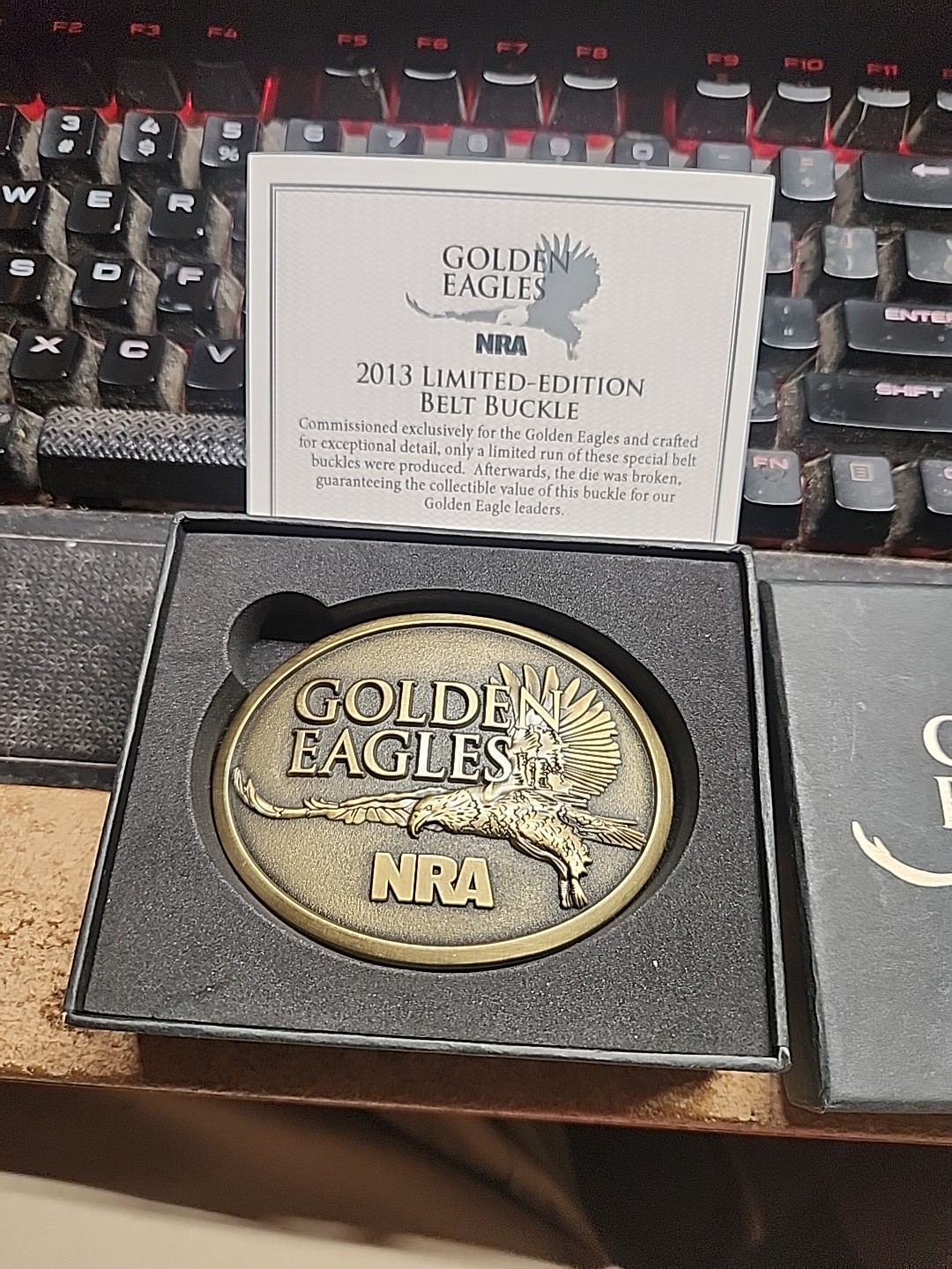 NRA Golden Eagles 2013 Commemorative Belt Buckle NEW