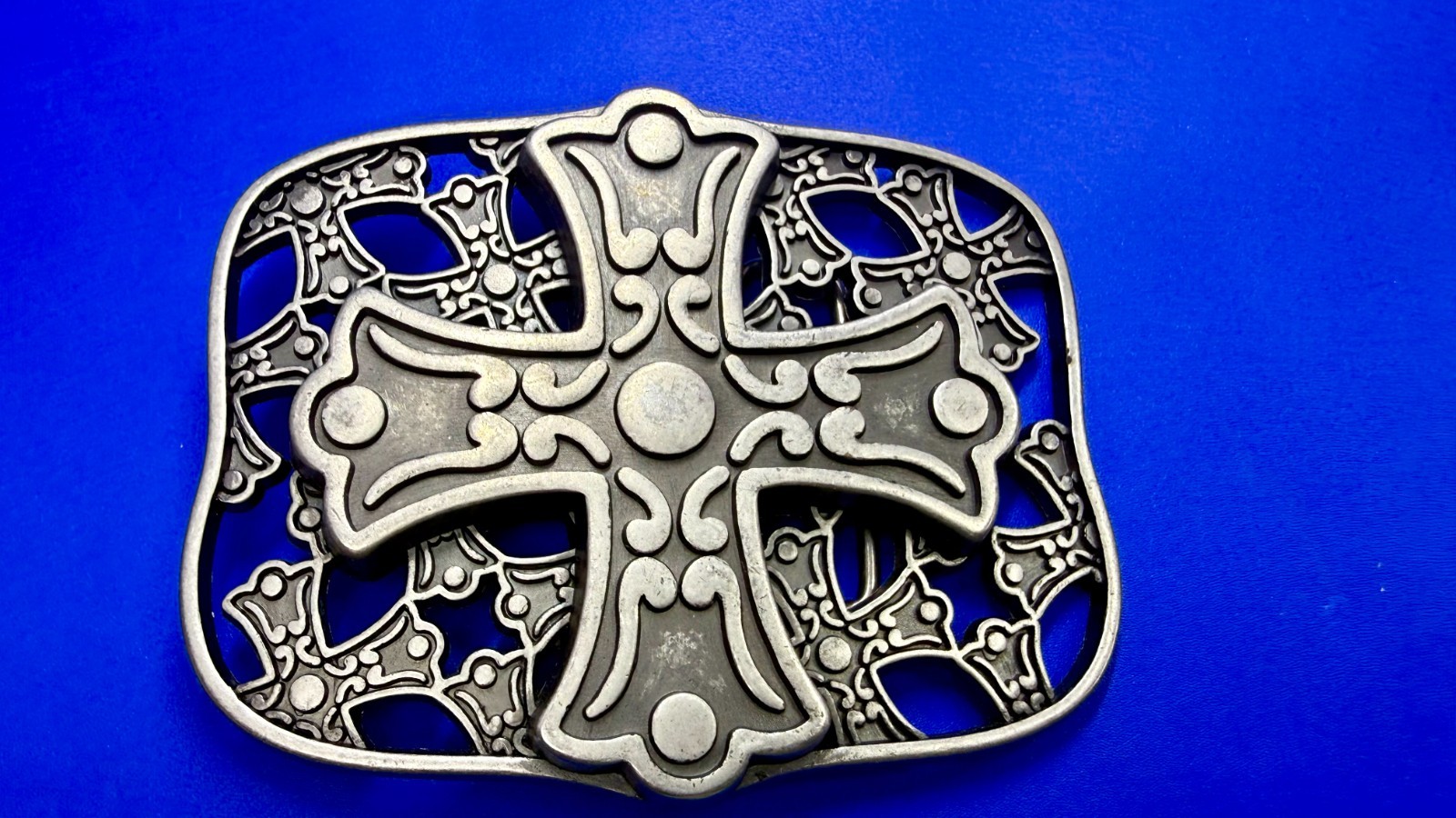Openwork Iron Cross Medieval Religious Faith Symbol Gothic Biker Belt Buckle