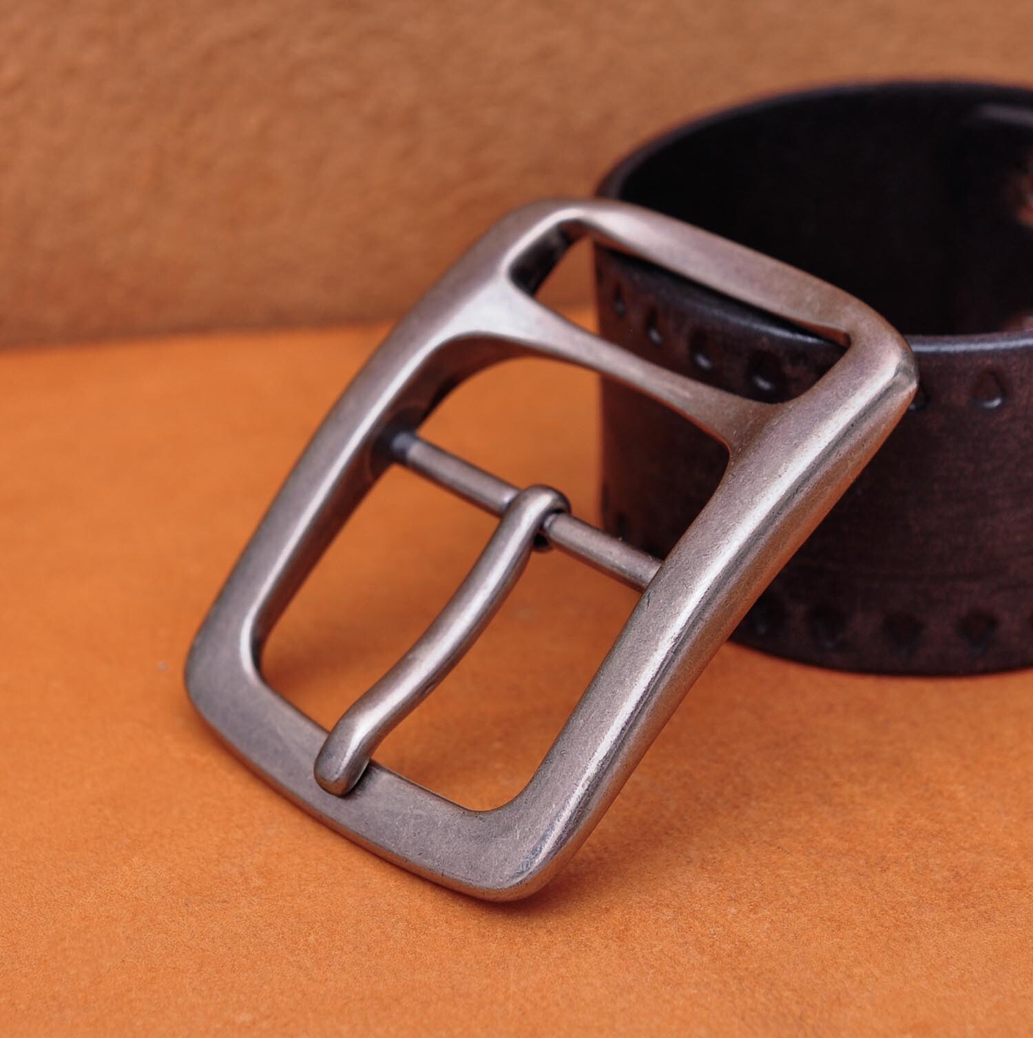 1-1/2&Prime; Men Solid Quality Nickel Matte Center Bar Leather Belt Buckle Replacement