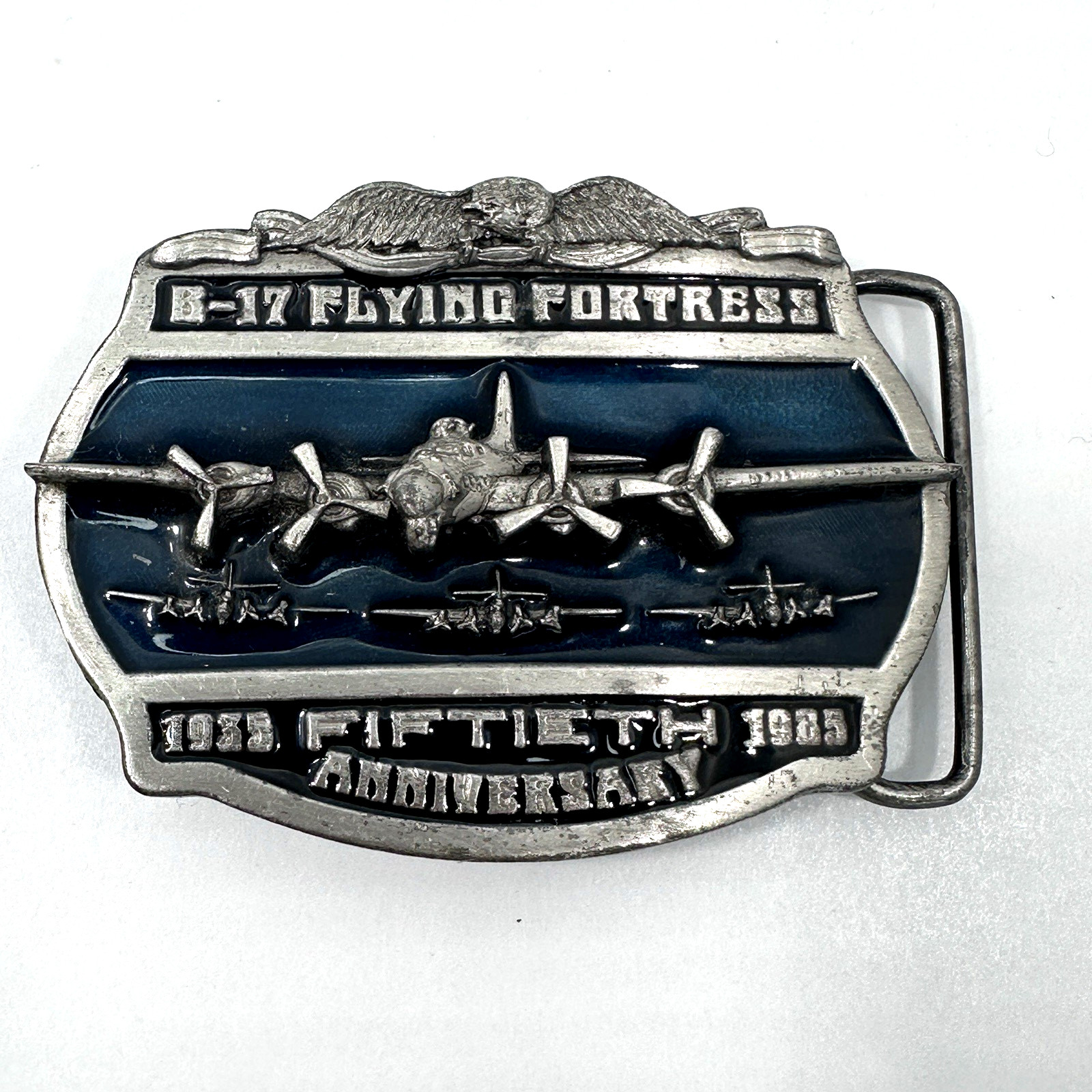 Vintage 1985 B-17 Flying Fortress 50th Ann Belt Buckle Limited Edition #1393