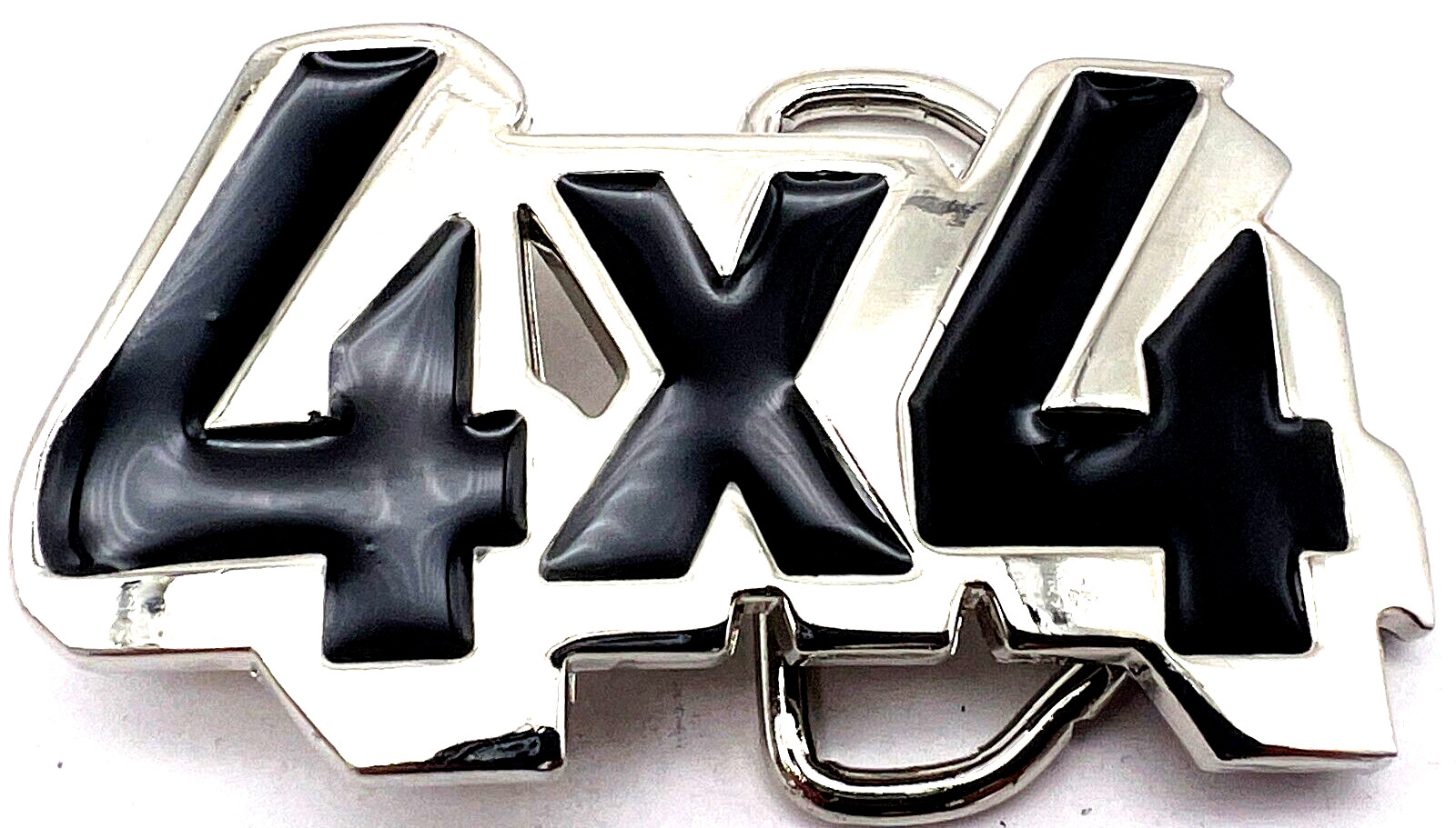 4X4 Black & Chrome Off Road Enamled Belt Buckle New