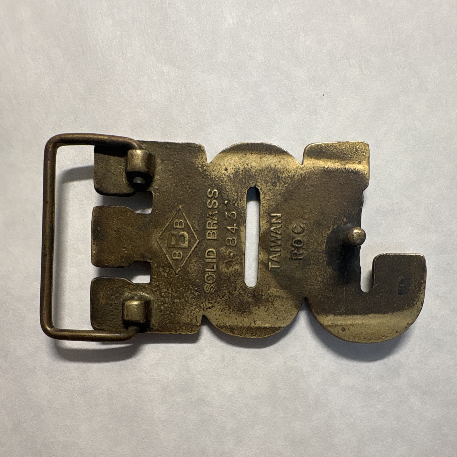 BBB Solid Brass « Joe » Belt Buckle Floral Western Antique Finish 1.5in #843