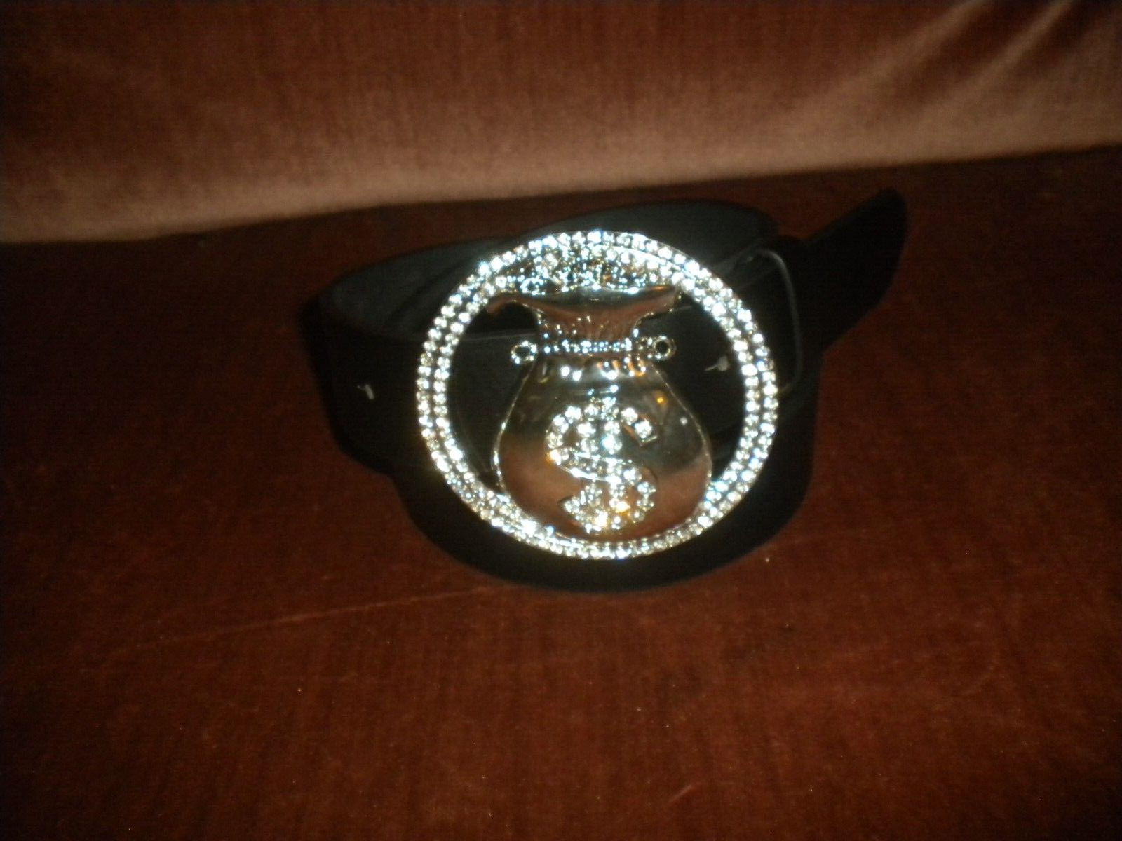 NEW FASHION SILVER BUCKLE WITH A MONEY BAG AND CLEAR STONE ONLY BUCKLE