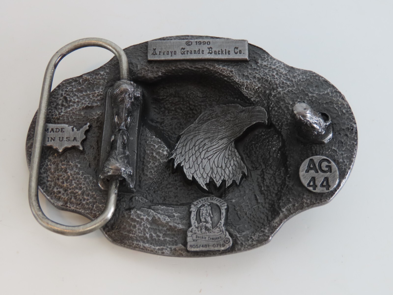 1990 Arroyo Grande #AG44 Eagle Head Belt Buckle USA