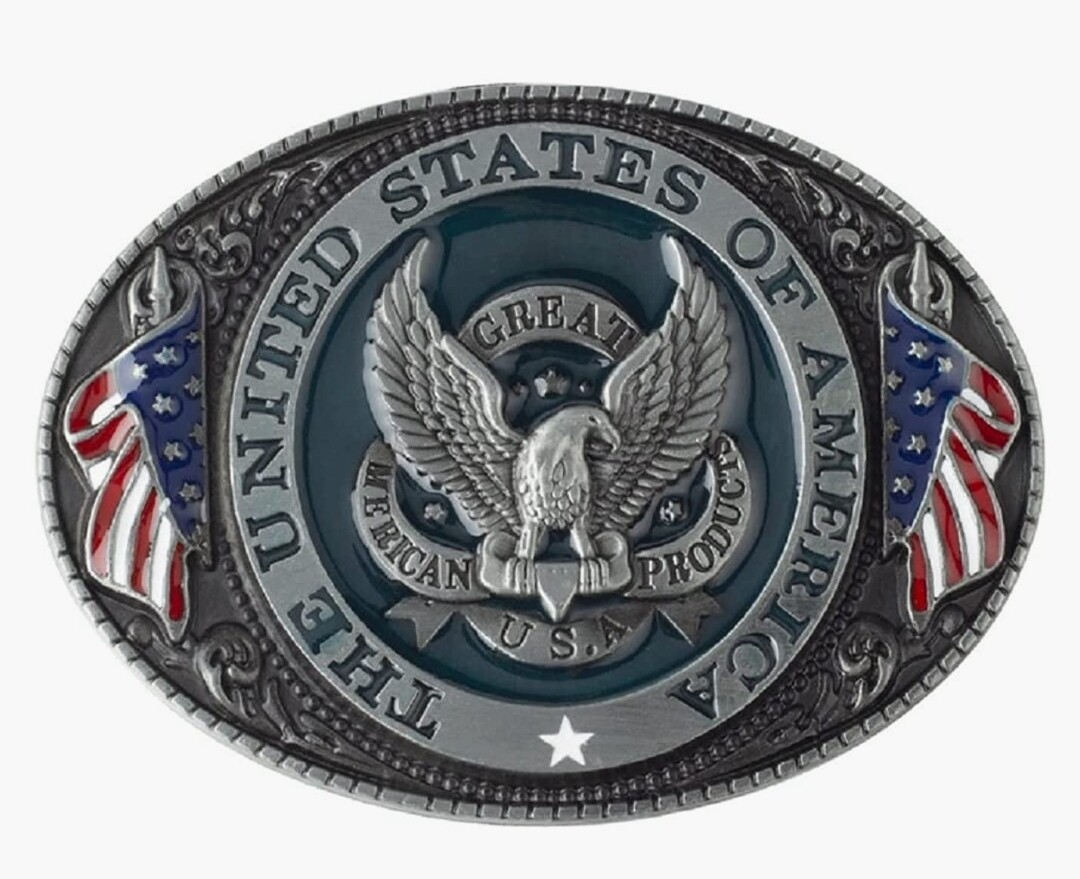The United States Of America Eagle Flag Belt Buckle 3D Aluminum 3.2 oz New