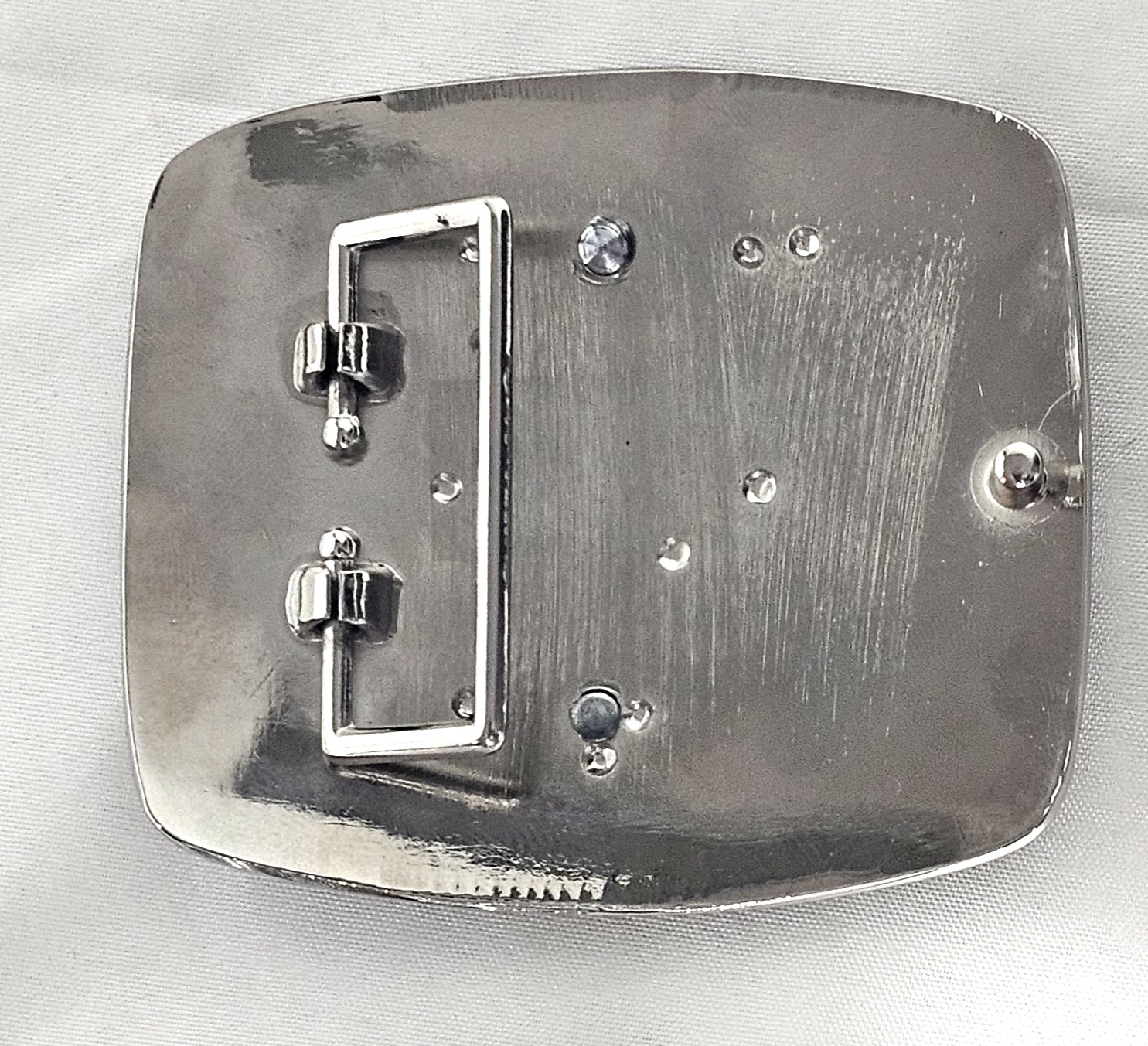 Initial « S » Belt Buckle Alphabet Monogram Chrome Metal Western Letter.