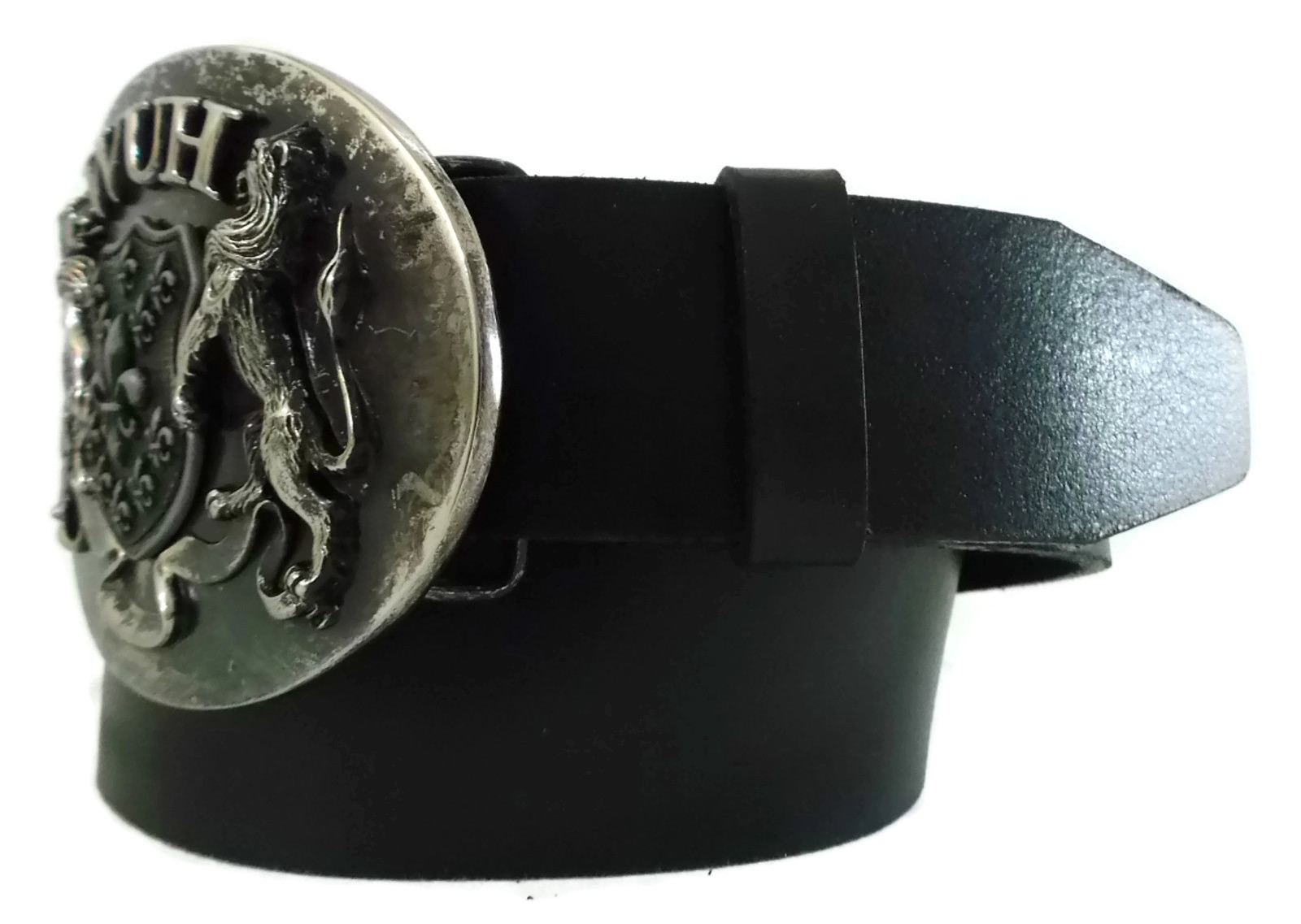 WASHED UP HOLLYWOOD 1.75” LIONS FLEUR HERALDIC OLD SILVER #065VS WUH BELT BUCKLE