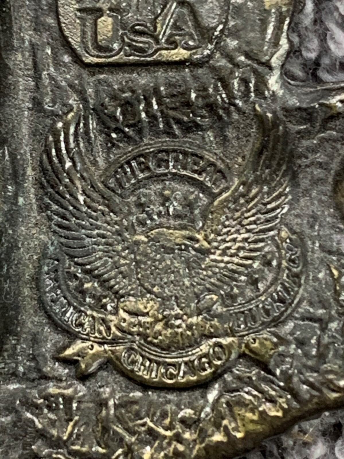 VTG 1979 Landing Eagle American Chicago Buckles USA Belt Buckle