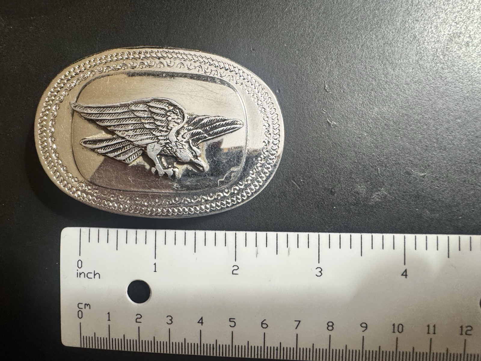 Flying Eagle Silver Metal Finish Belt Buckle