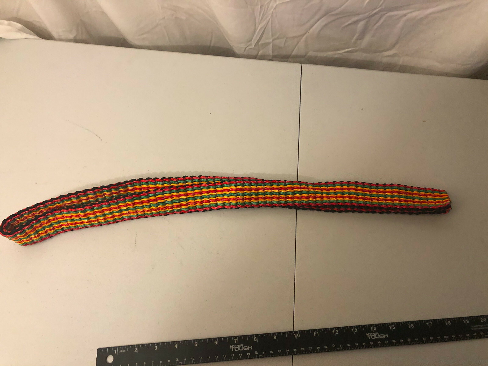 Handmade Nylon braided Men Women Belt Red Yellow Green Black 48in No Buckle
