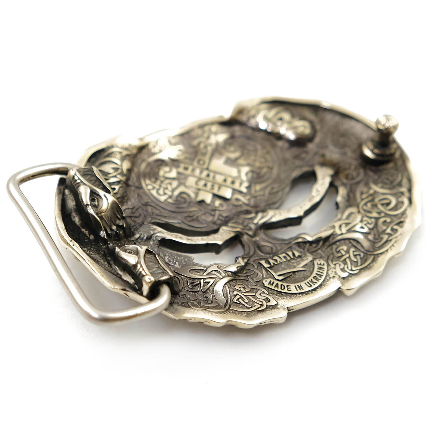 German silver belt buckle Yggdrasil, Norse mythology, Scandinavian tree of life