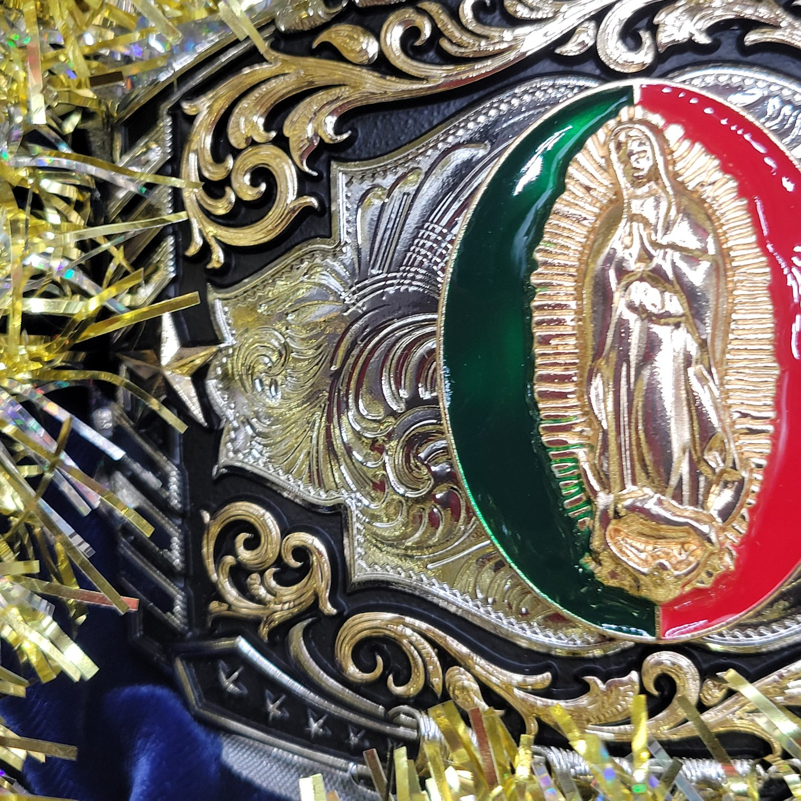 Guadalupe Virgin Mary Belt Buckle Western Style Hebilla Vaquera Con Virgen