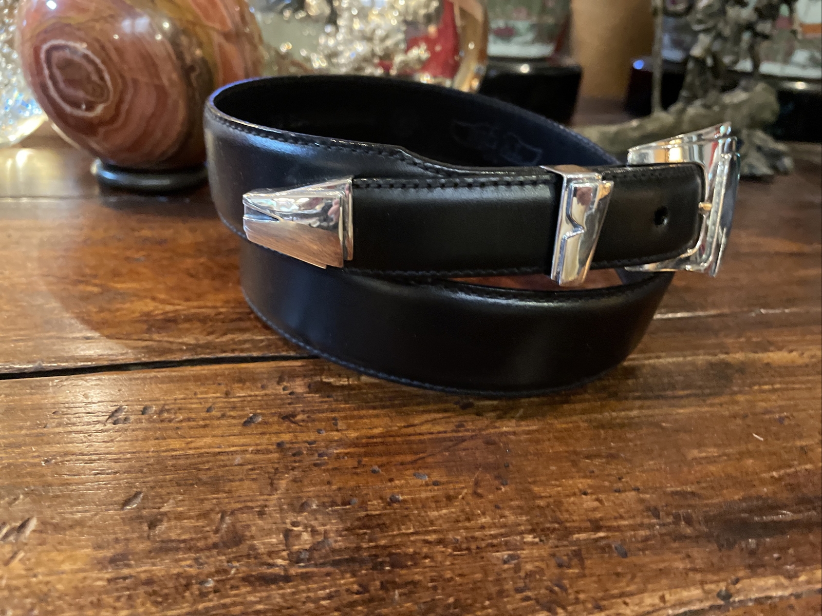 Pat Areias James Reid Dgn Sterling Silver Belt Buckle Set 36-38-1.3/8”-1✅nu