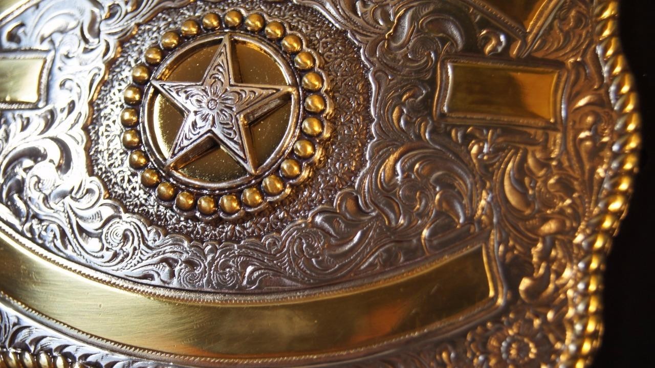 Crumrine Western Rectangle Texas Star Belt Buckle 3807244