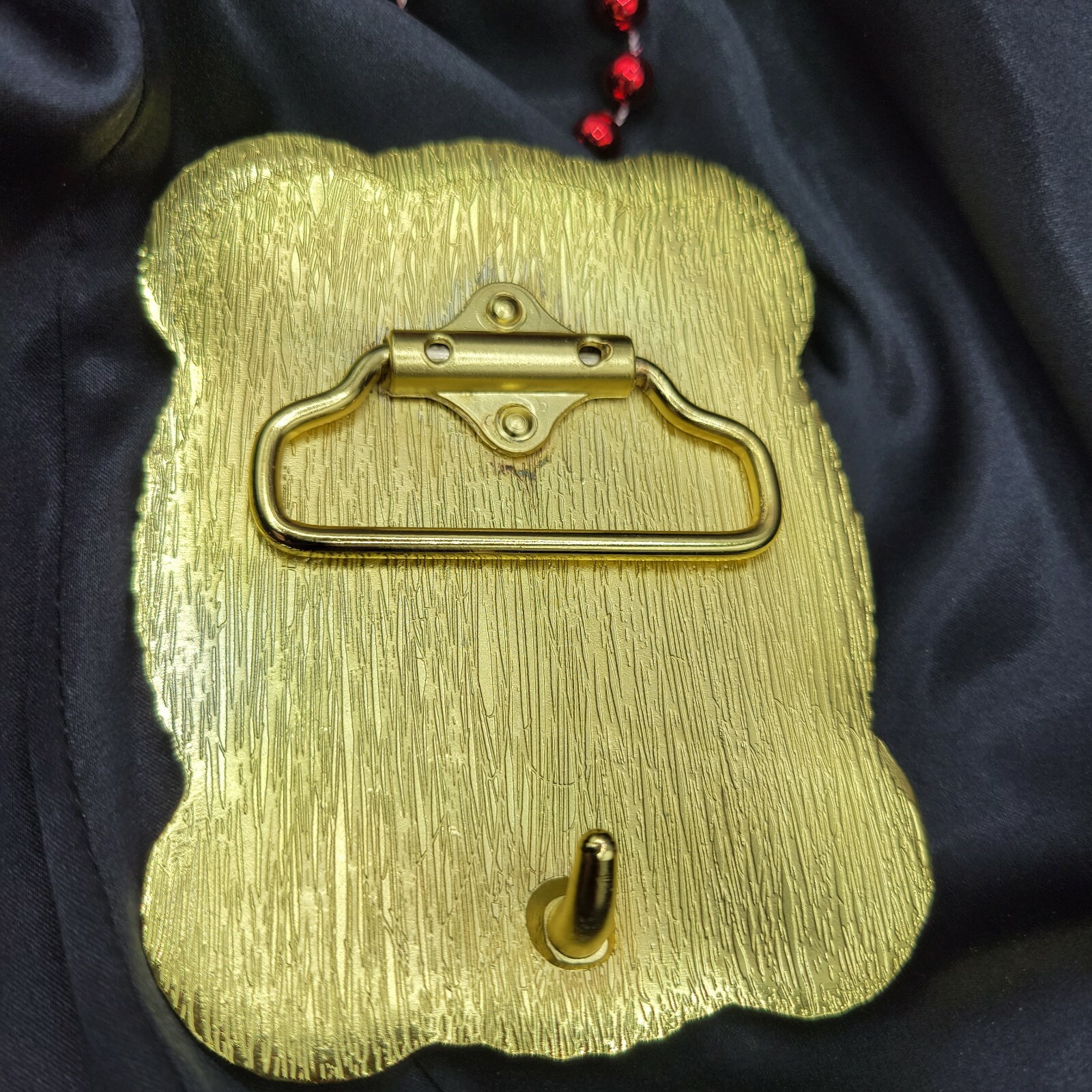 Western belt buckle 3.5 X 4 inches gold red for 2&Prime; belt zinc alloy bling