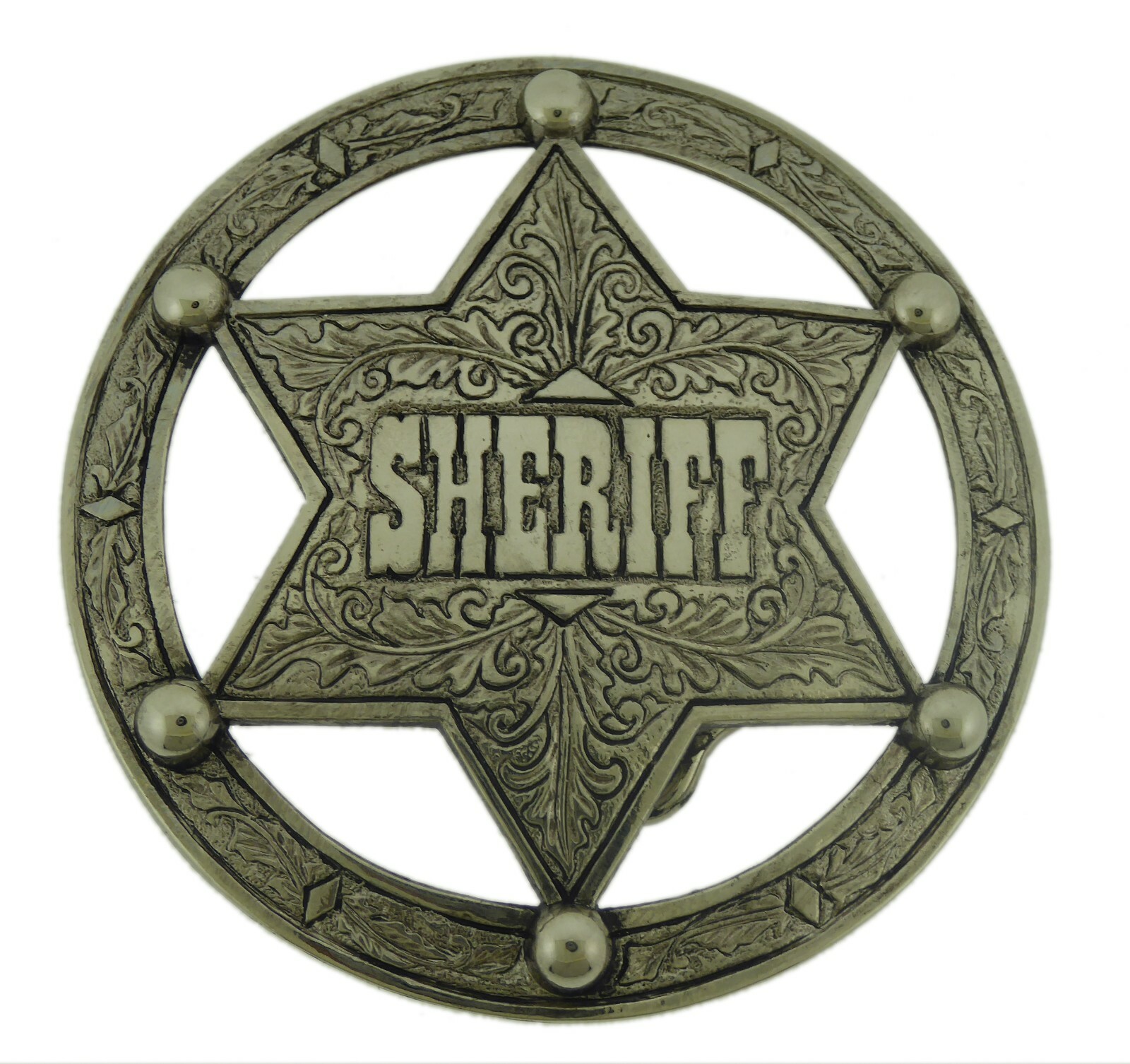 Bull Longhorn Lonestar Deputy Sheriff Chief Badge Belt Buckle Western Cowboy Cop