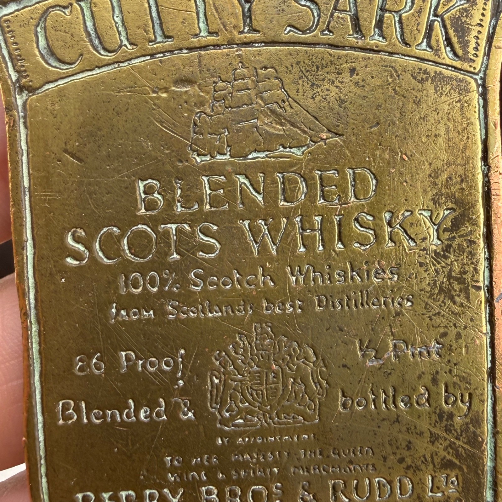 Vintage Whisky Belt Buckle Cutty Sark Blended Scots Whisky