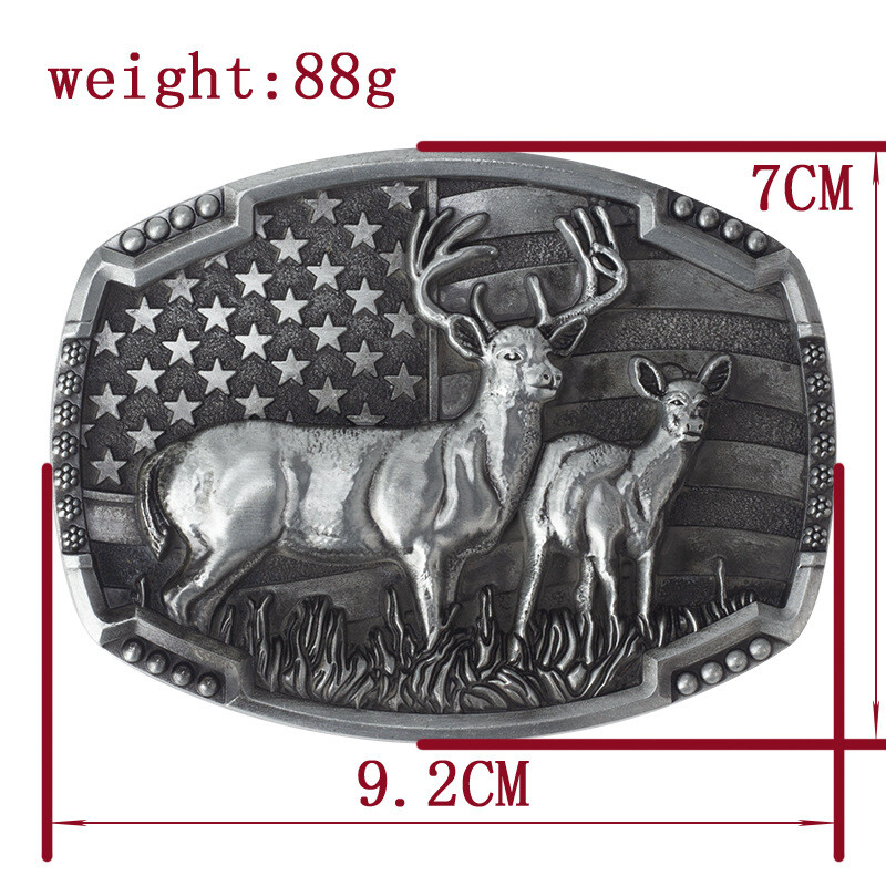 Deer leather buckle Western cowboy motorcycle riding belt buckle